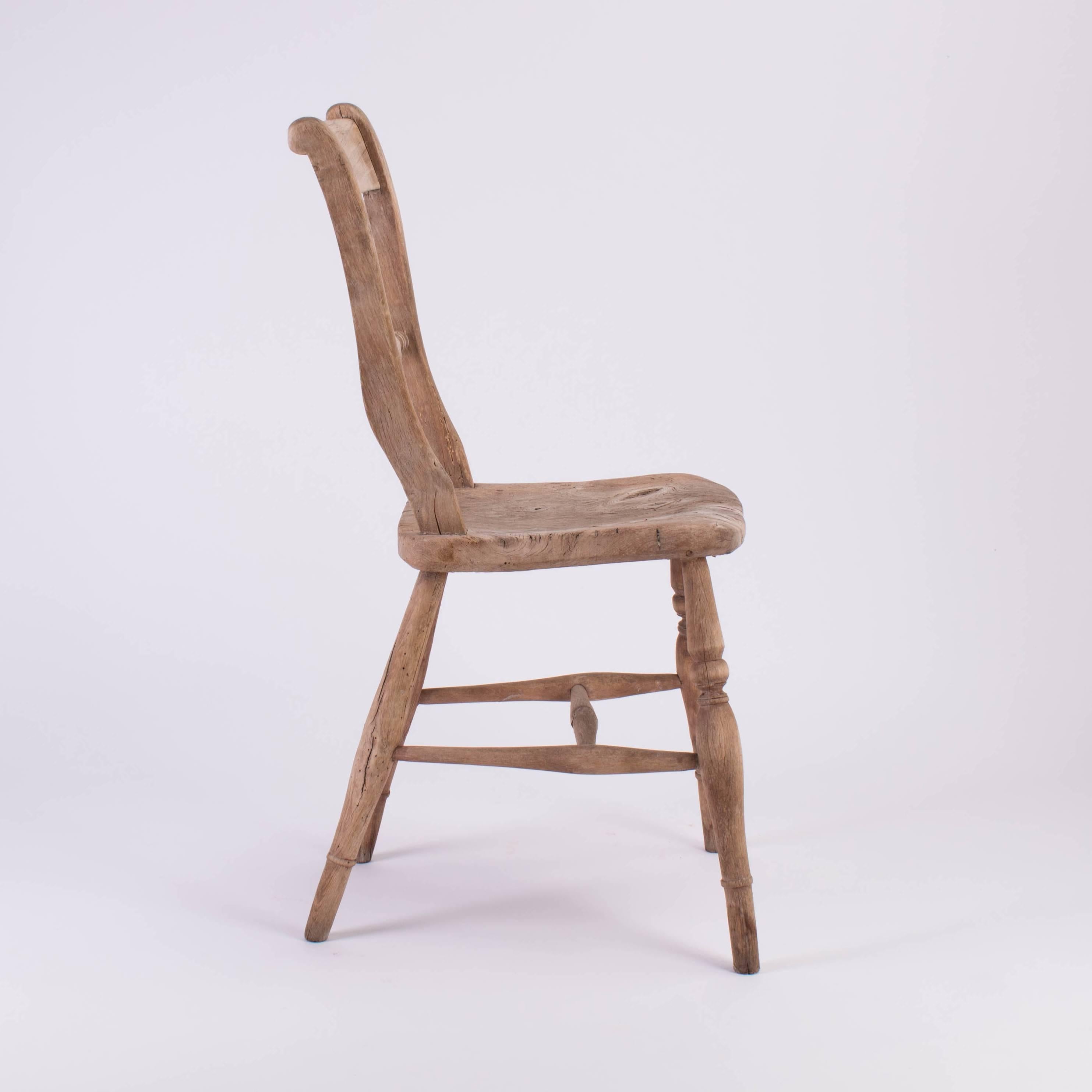 20th Century Four Wooden Farm Chairs