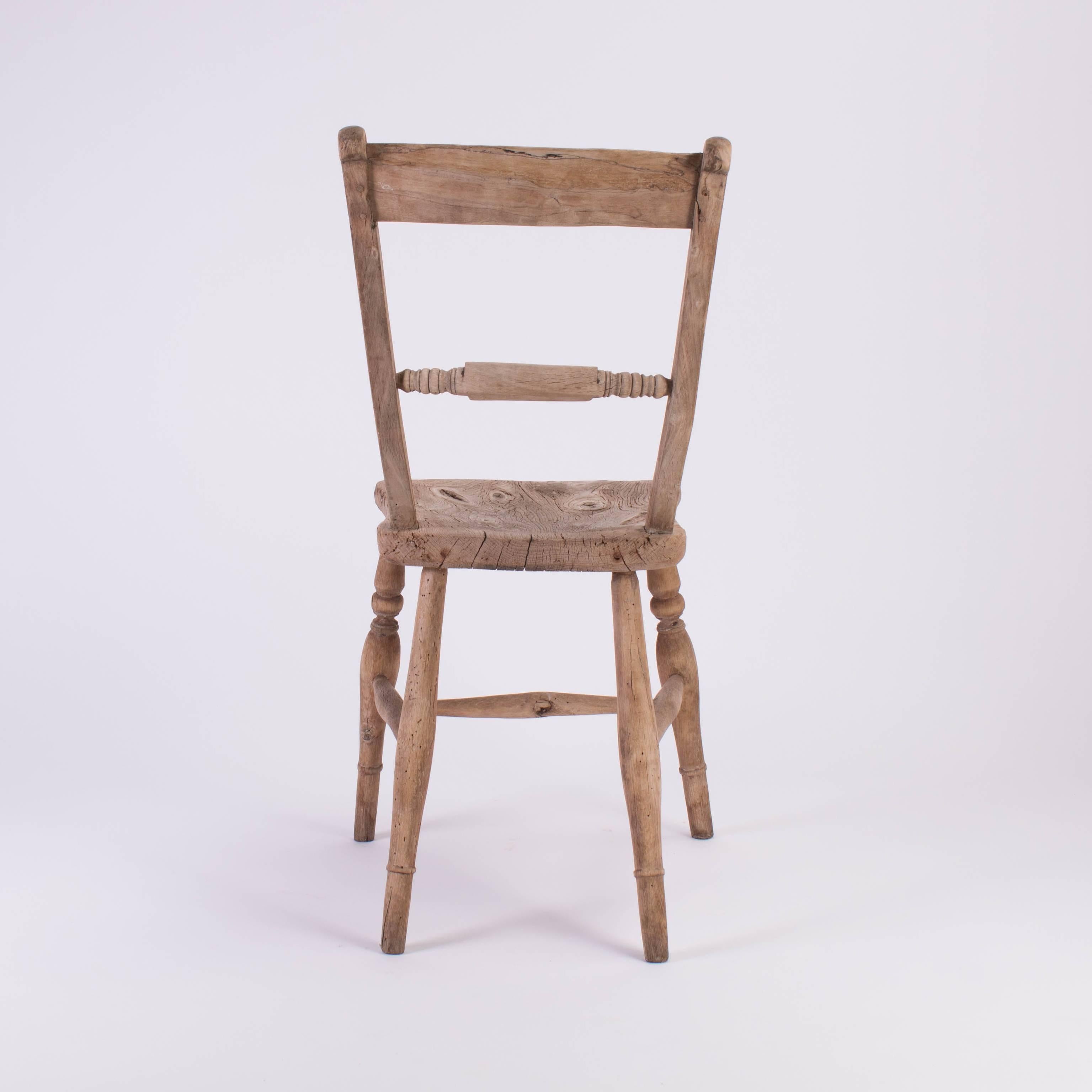 Four Wooden Farm Chairs 1