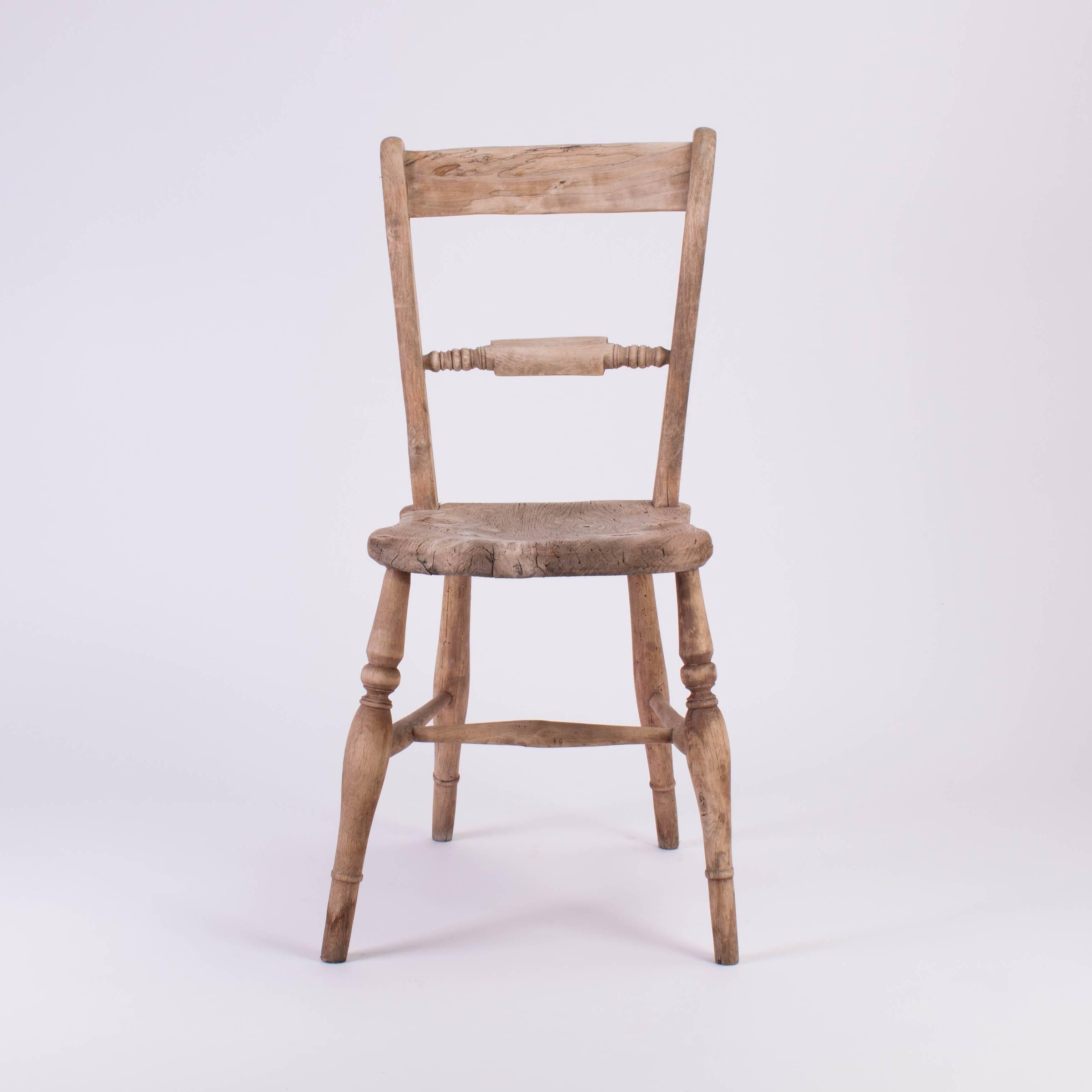 Four Wooden Farm Chairs In Good Condition In Notting Hill, GB