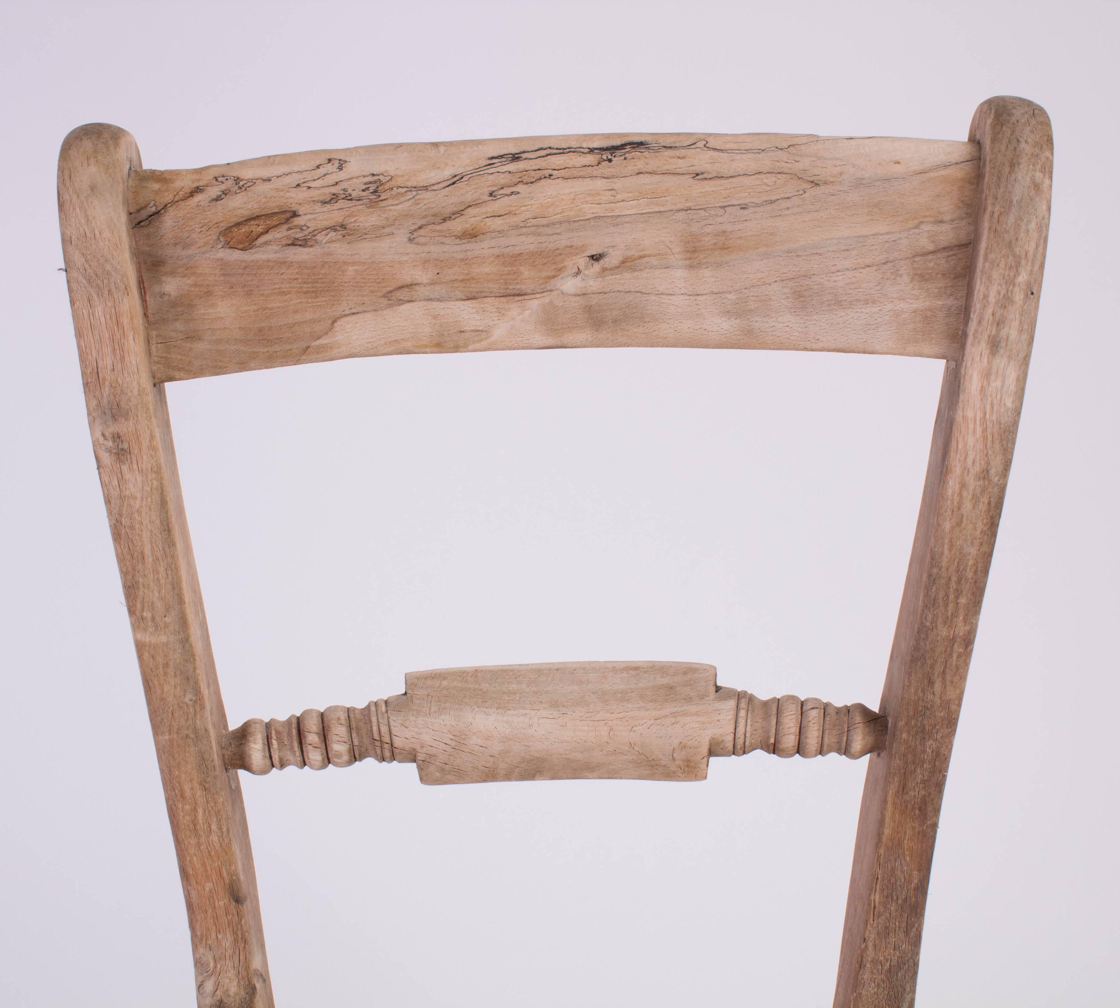 Four Wooden Farm Chairs 6