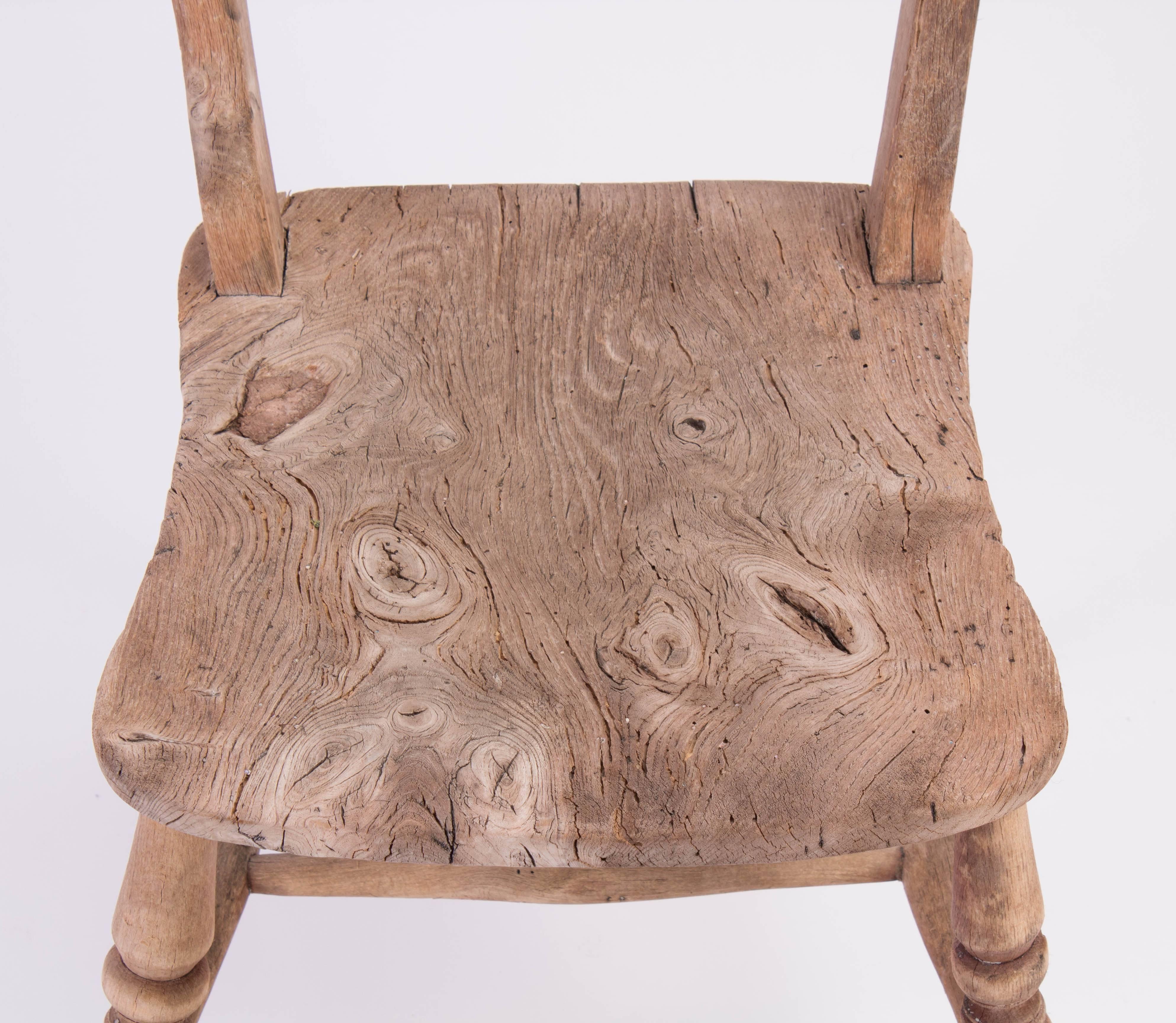 Four Wooden Farm Chairs 5