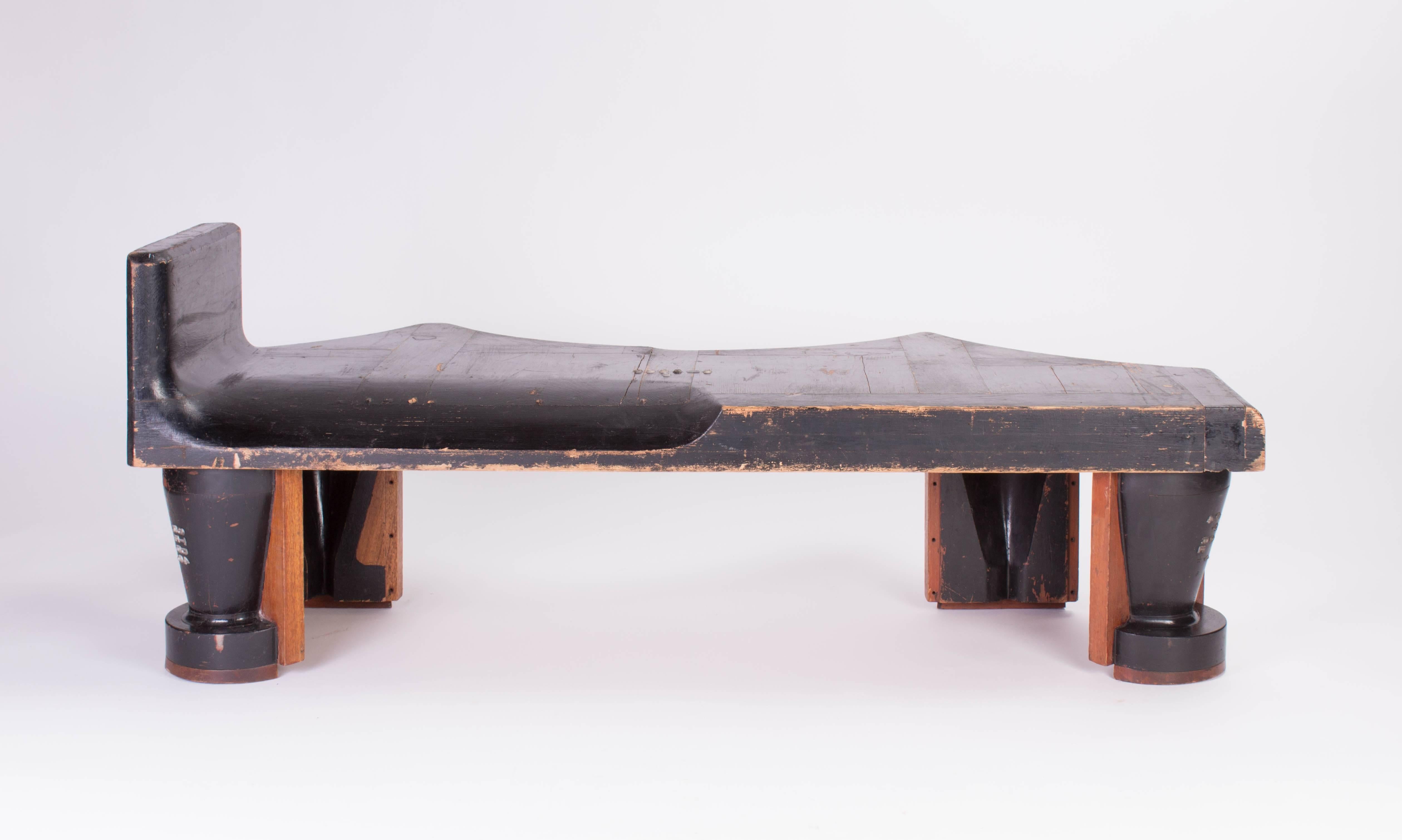 20th Century Coffee Table Made Out of Industrial Wooden Molds