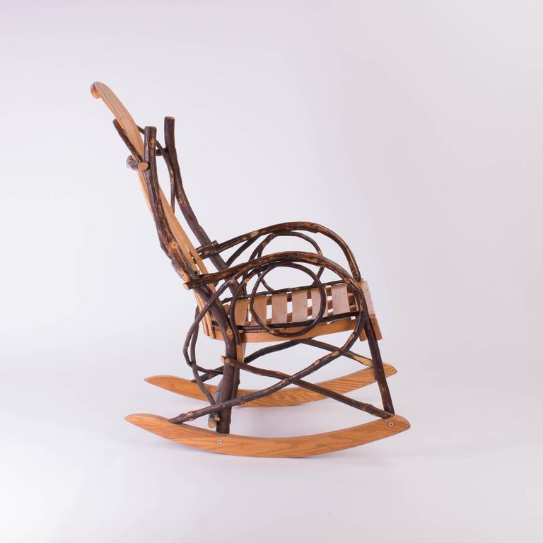 Slated Wood and Tree Branch Artist Studio Rocking Chair at 1stDibs ...