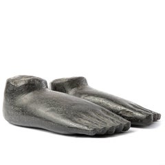 Contemporary River Stone Carved Buddha Feet from Central Java
