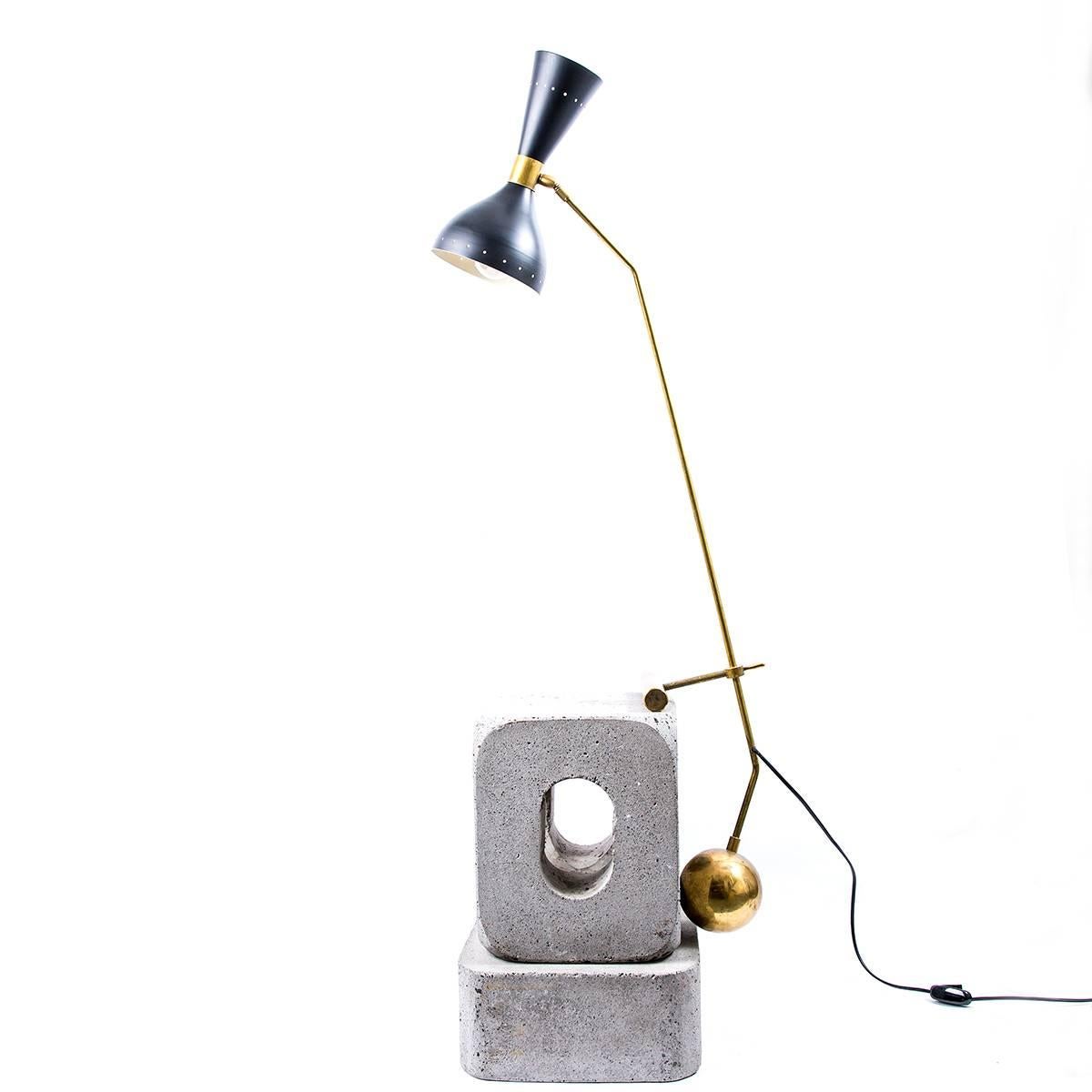 Bronzed Lamberti & Co. Libra-Lux Table Lamps Attributed to Roberto Menghi 1950