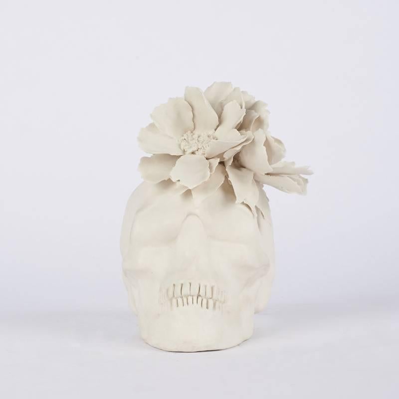 British Steven Geddes Skull with Dog Roses For Sale