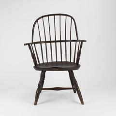 18th Century Pine and Hickory Black Windsor Armchair