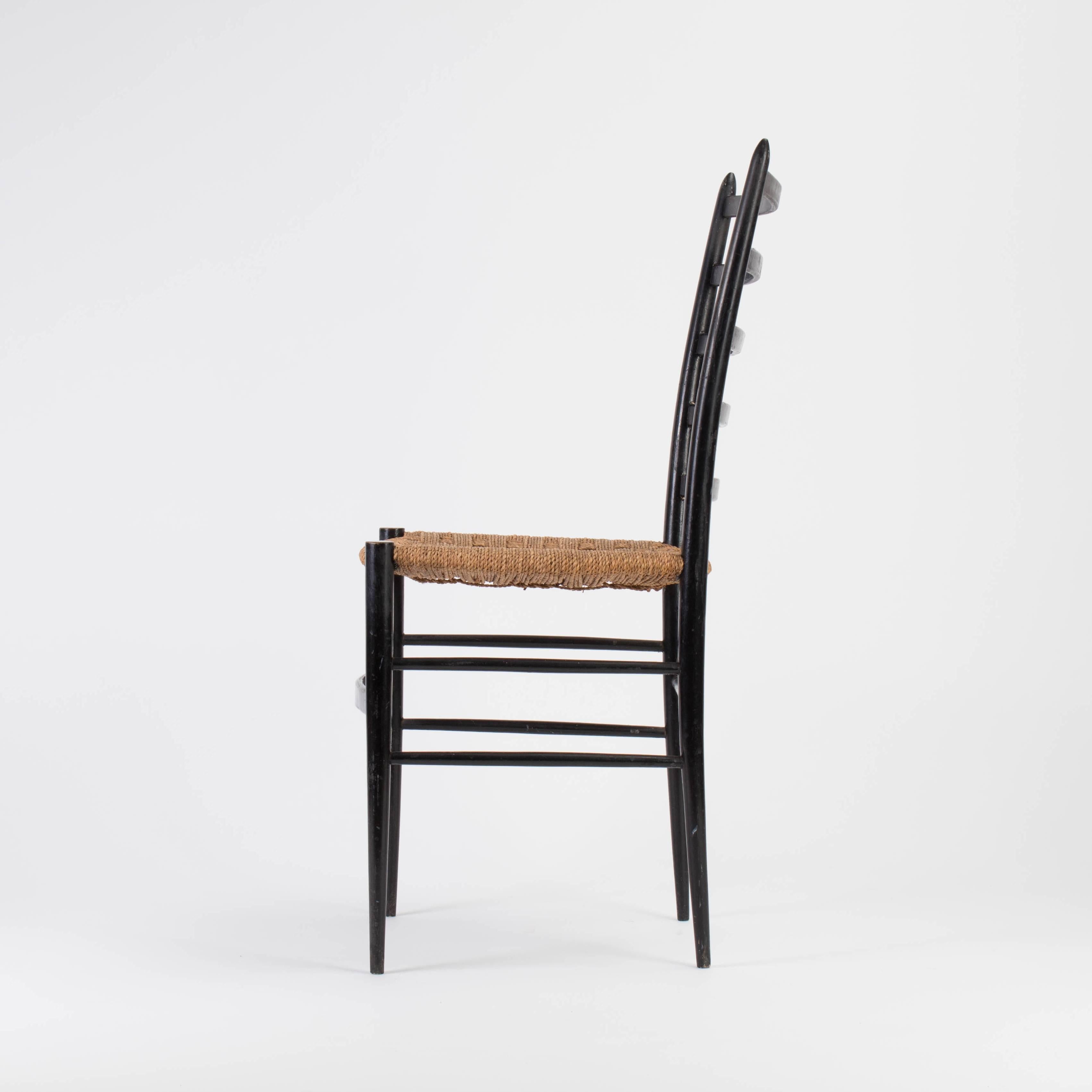 20th Century Two Ladder Back Chairs in the Style of Gio Ponti