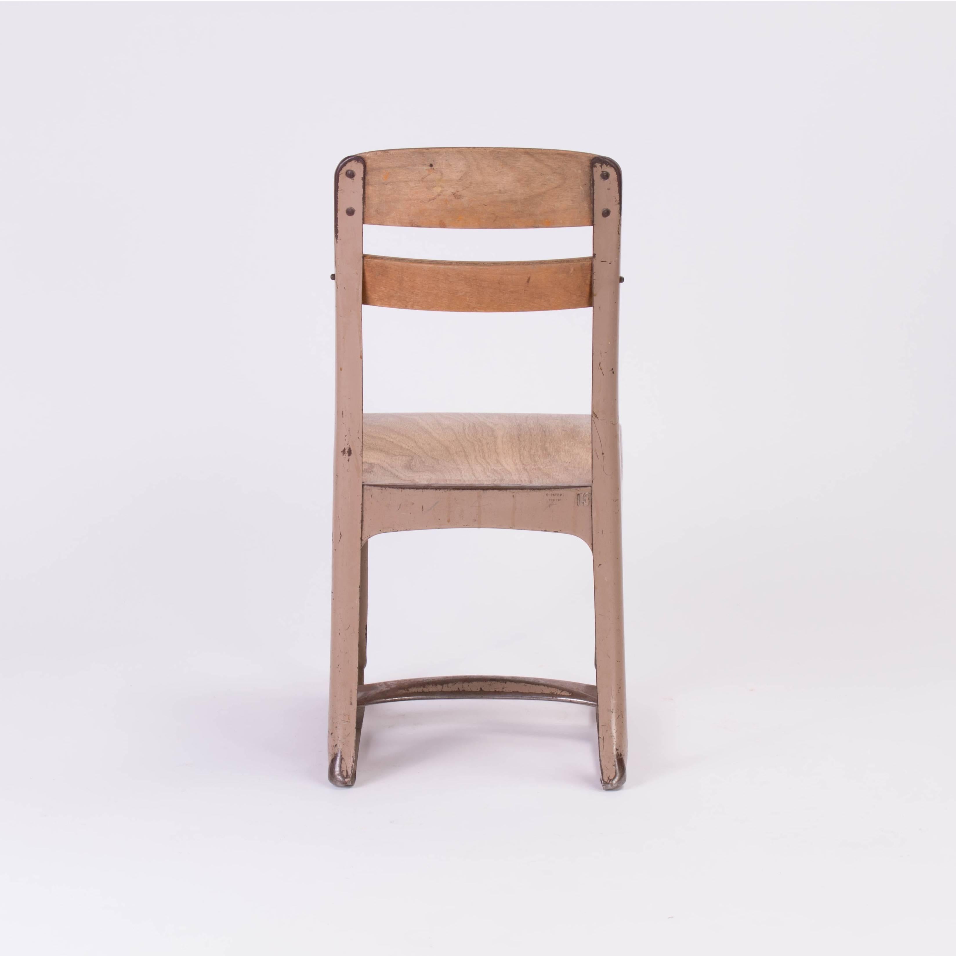 20th Century Three Industrial Mid-Century Children's School Chairs For Sale