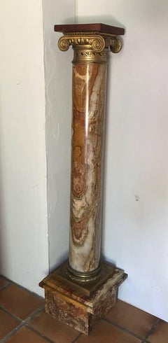 Marble Pedestal Column with Ormolu Mounts, Italian, circa 1900