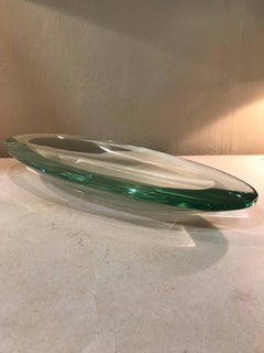 Italian Oval Glass Dish/Bowl/Vide Poche Attributed to Fontana Arte, circa 1960s