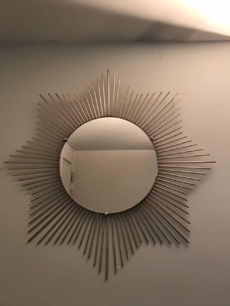 20th Century Pair of 1970s French Sunburst Mirror