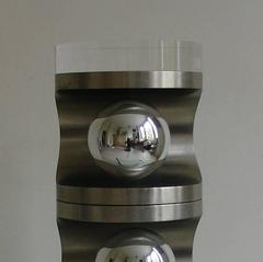 Unusual Brushed Steel and Perspex/Lucite Rotating Table Lamp, French circa 1970s