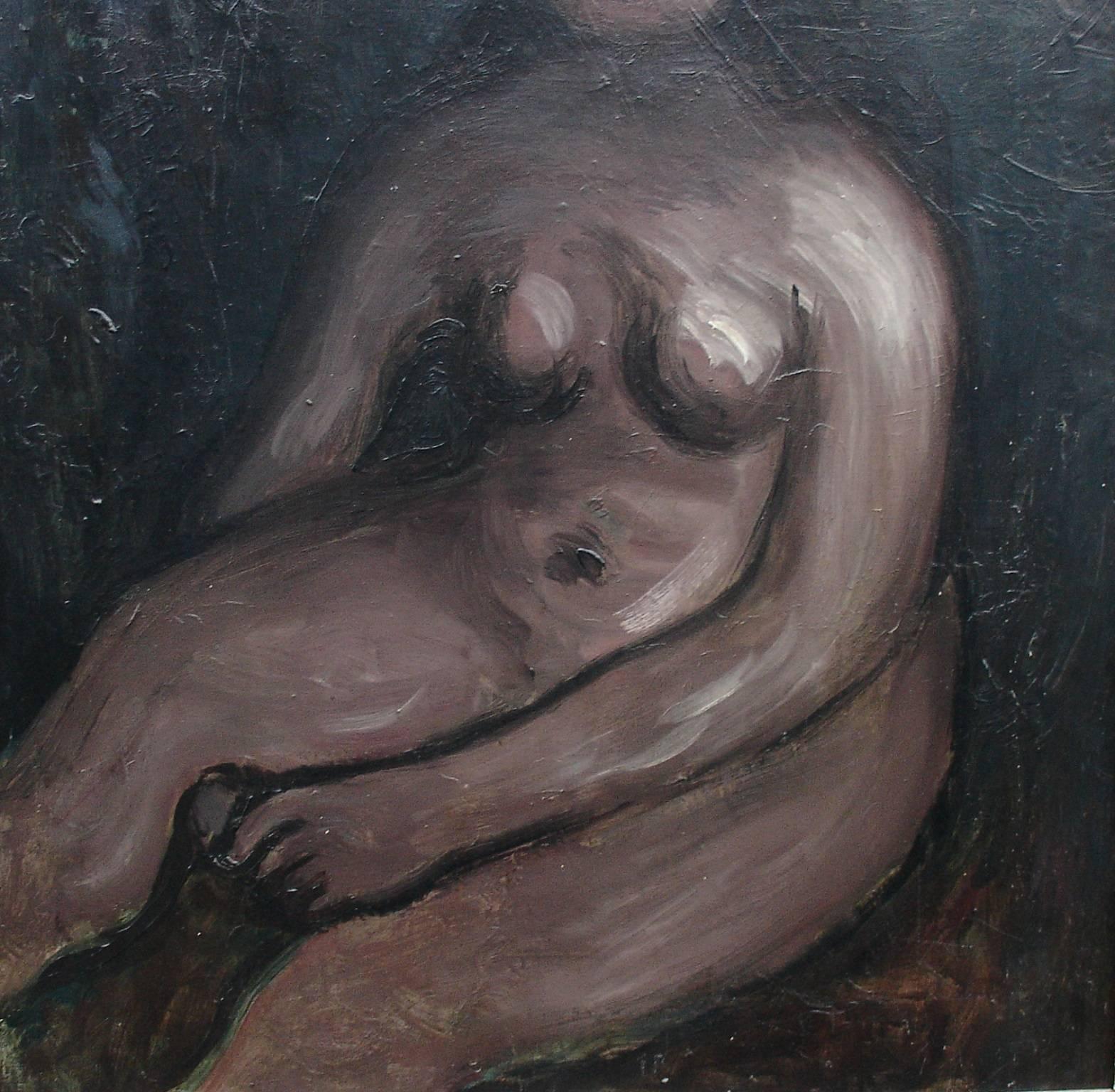Modern   20th Century Bernard Meninsky Rare Nude by Oil on Canvas British School For Sale
