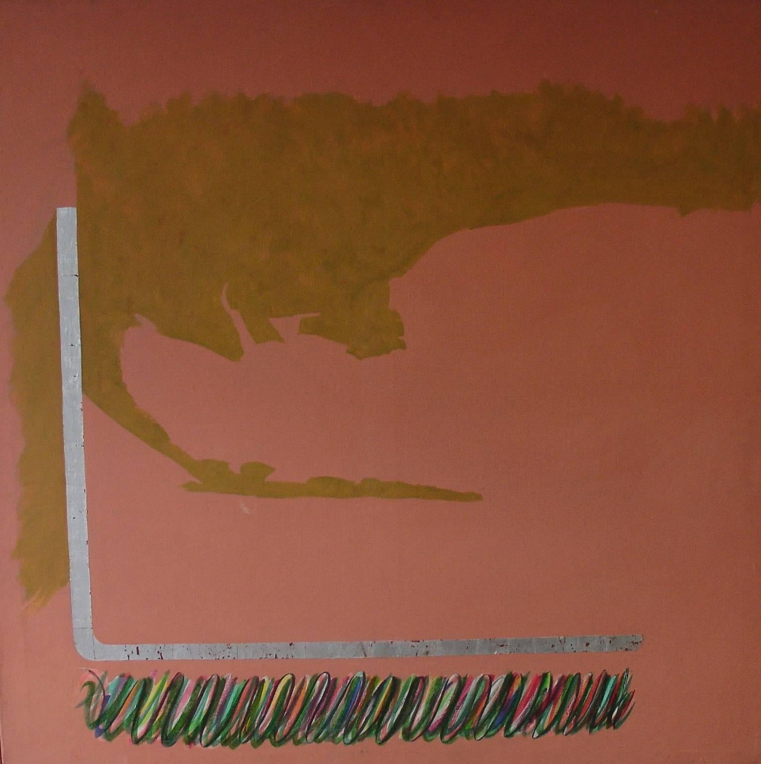 A striking large abstract painting, circa 1960s. Unsigned, acrylic and mixed-media on canvas. Very much in the style of Winfred Gaul. The technique and style is typical of the art which was being produced post war from the 1960s to the late 1970s in