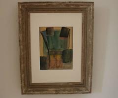Gailius Pranas Small Abstract Gouache on Paper, Signed and Dated 1959