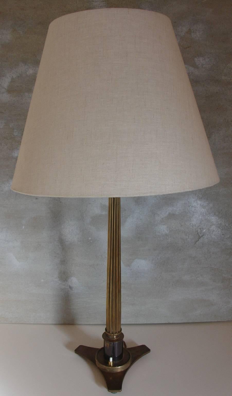 1950's French Bronze Patinated Elegant Table Lamp,  For Sale 1