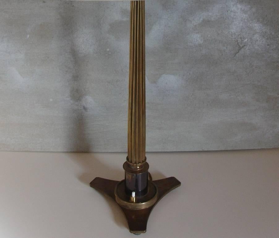 1950's French Bronze Patinated Elegant Table Lamp,  For Sale 2