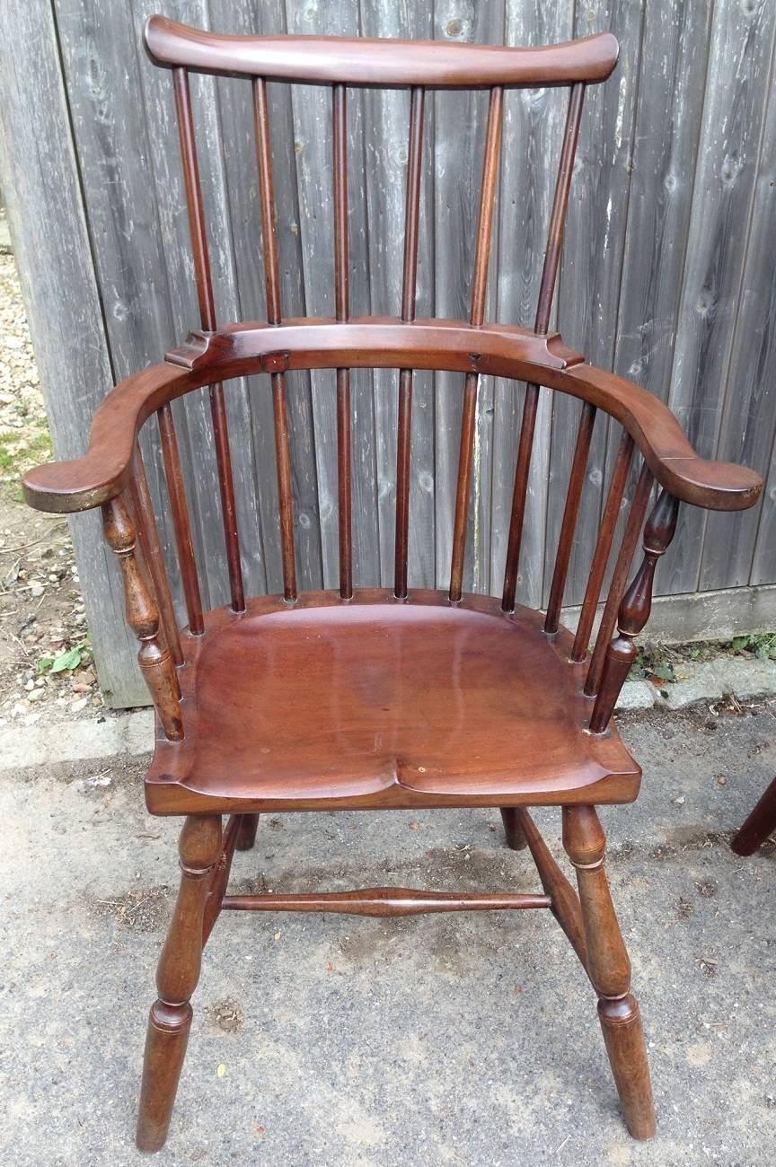 Pair of Rare Windsor Jamaican Comb Back Mahogany Chairs, circa 1820s ...
