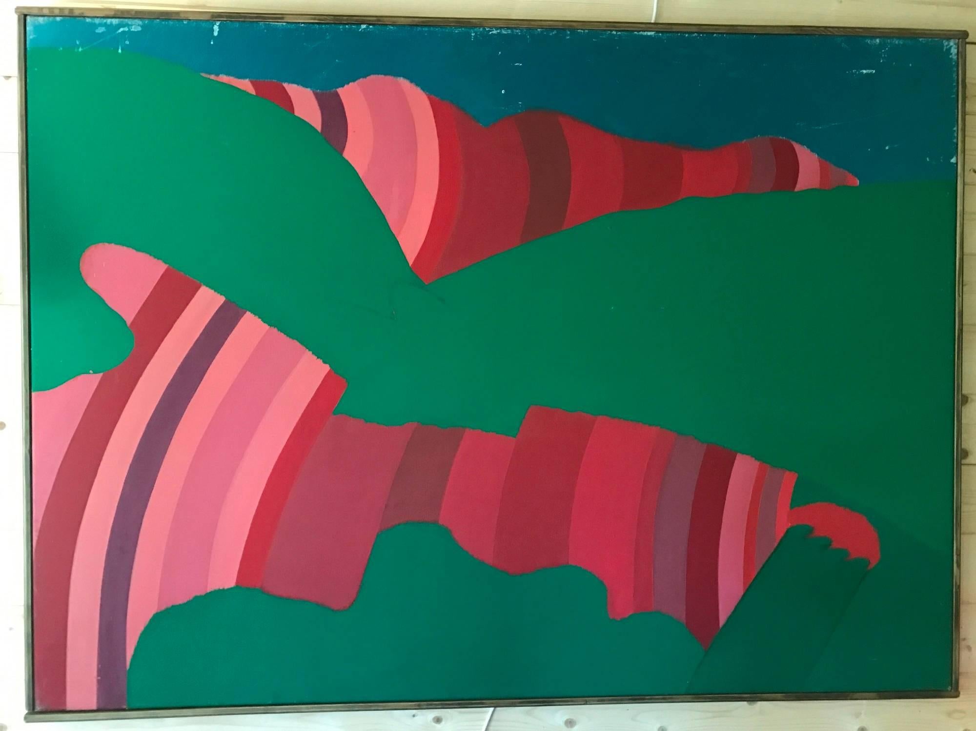 Mid-Century Modern Large Abstract Signed Heath, circa 1960 For Sale