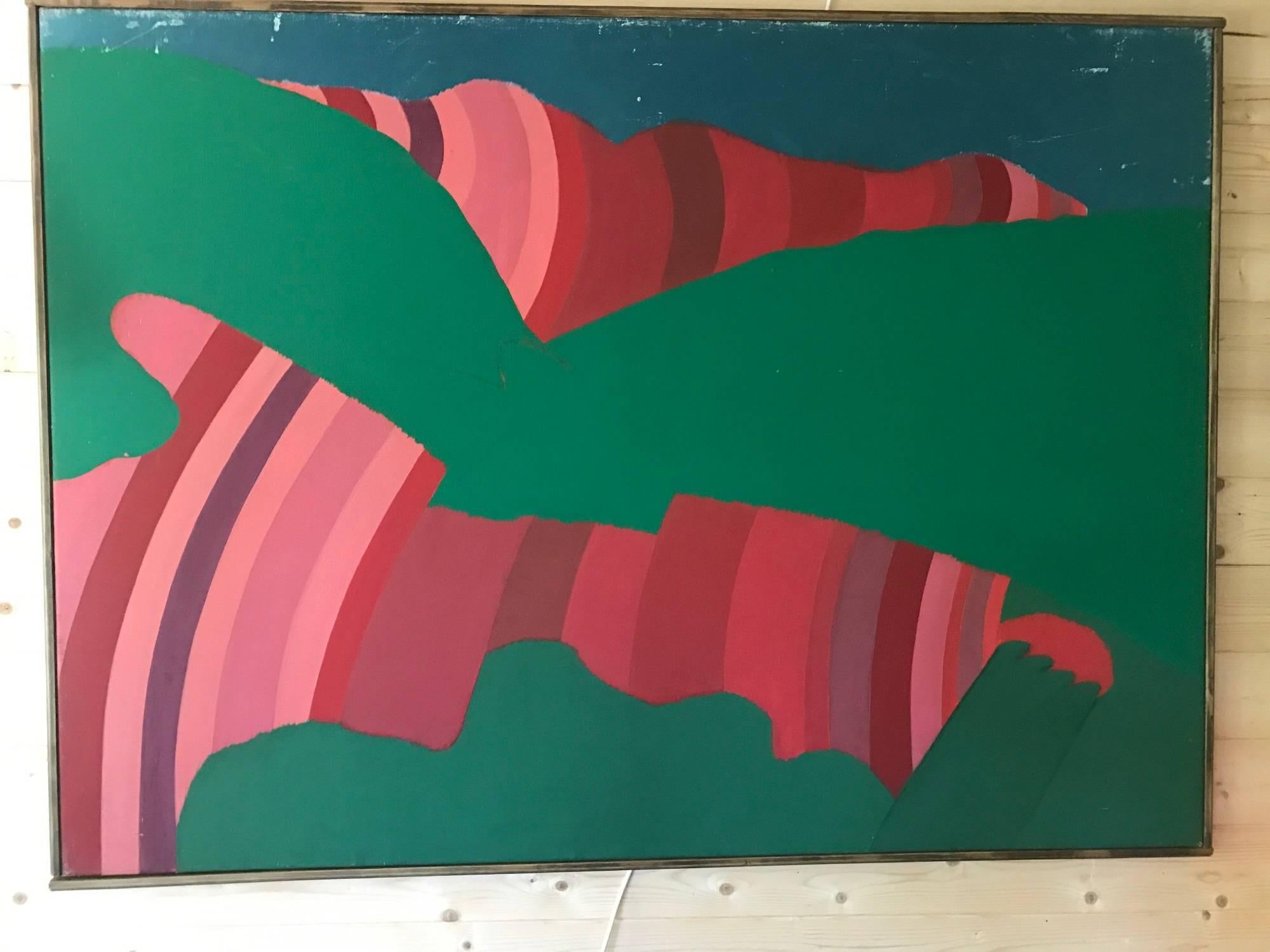 Large Abstract Signed Heath, circa 1960 In Good Condition For Sale In London, GB