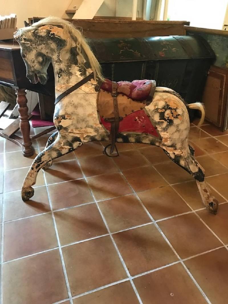 Rocking Horse Painted, Late 19th Century 3