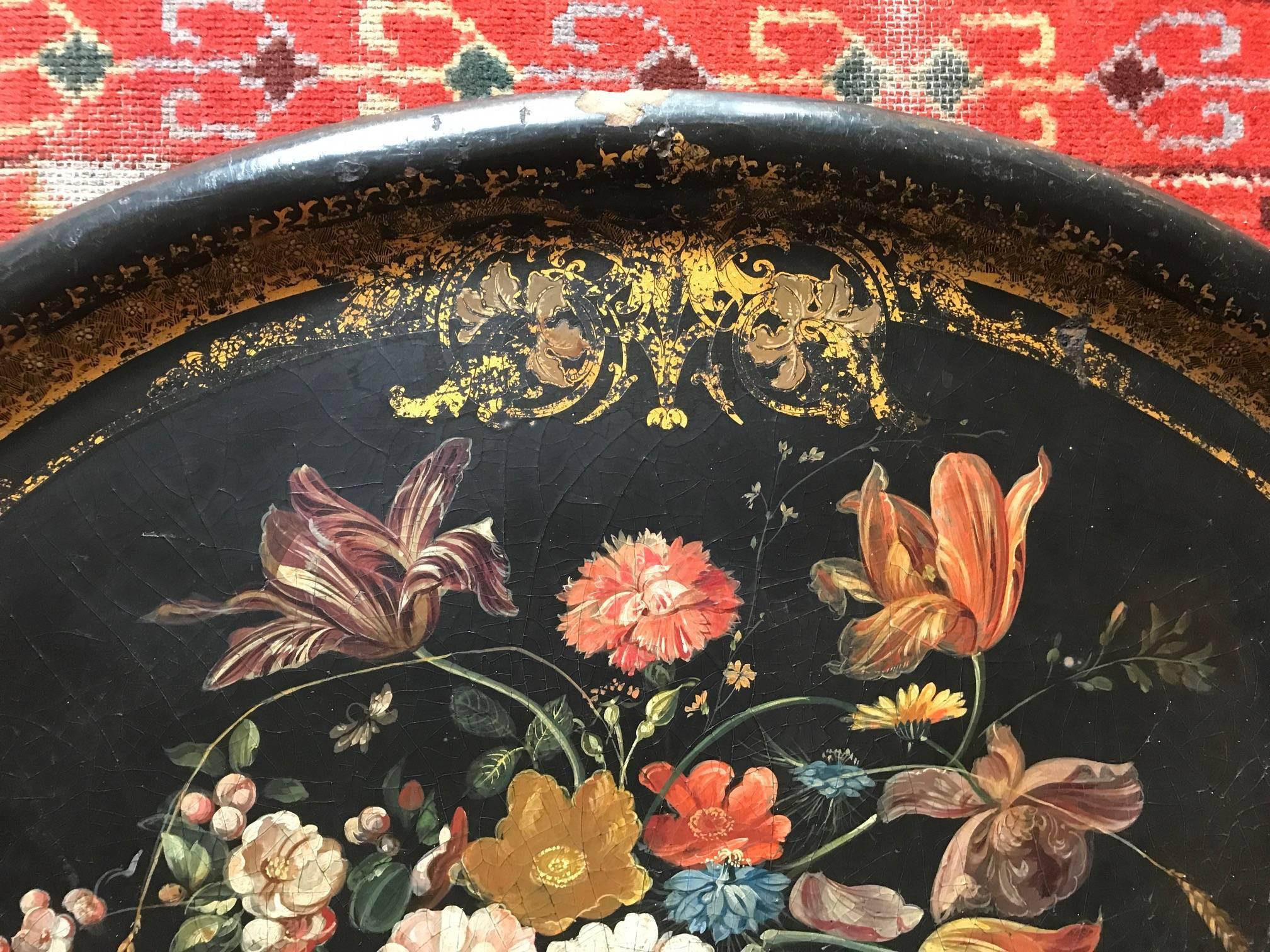 Paper Victorian Papier Mâché Tray, 19th Century For Sale