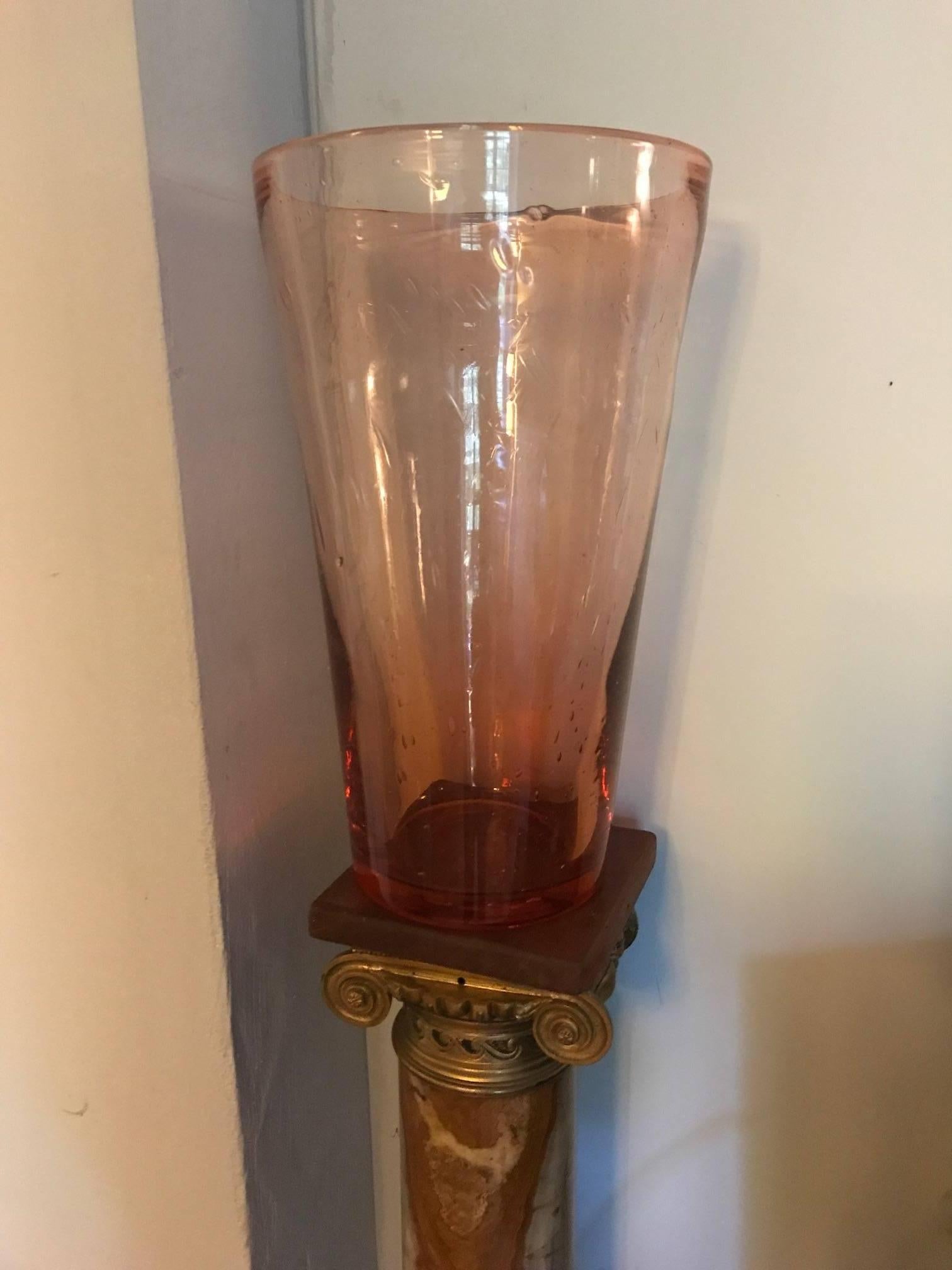 1960s French Large Pink Bubble Biot Style Vase In Excellent Condition For Sale In London, GB