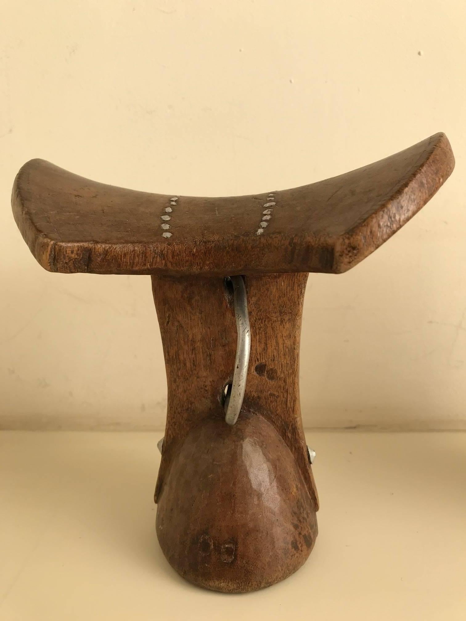 Two Turkana African Headrests, Ethiopian from the Dassanetch People In Distressed Condition In London, GB