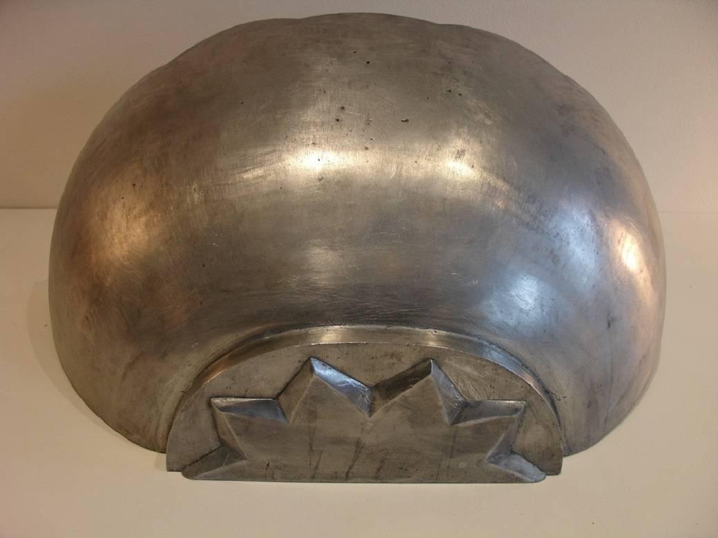 Large 1930s English Cast Aluminium Wall Light/Uplighter with Starburst Detail For Sale 1
