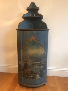 19th Century Painted Corner Cupboard Encoignure