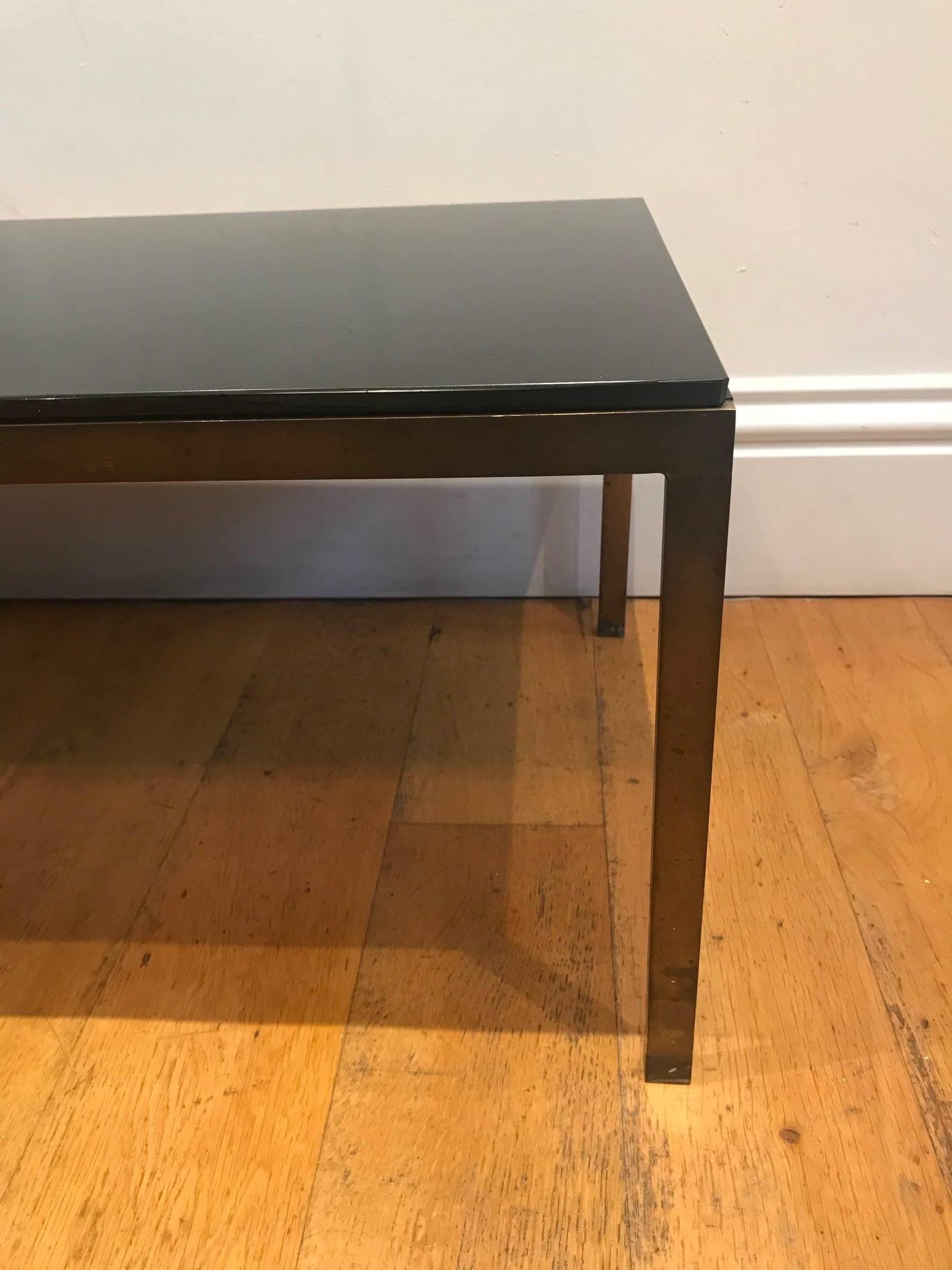 French 1950's bronze and glass coffee table In Good Condition In London, GB