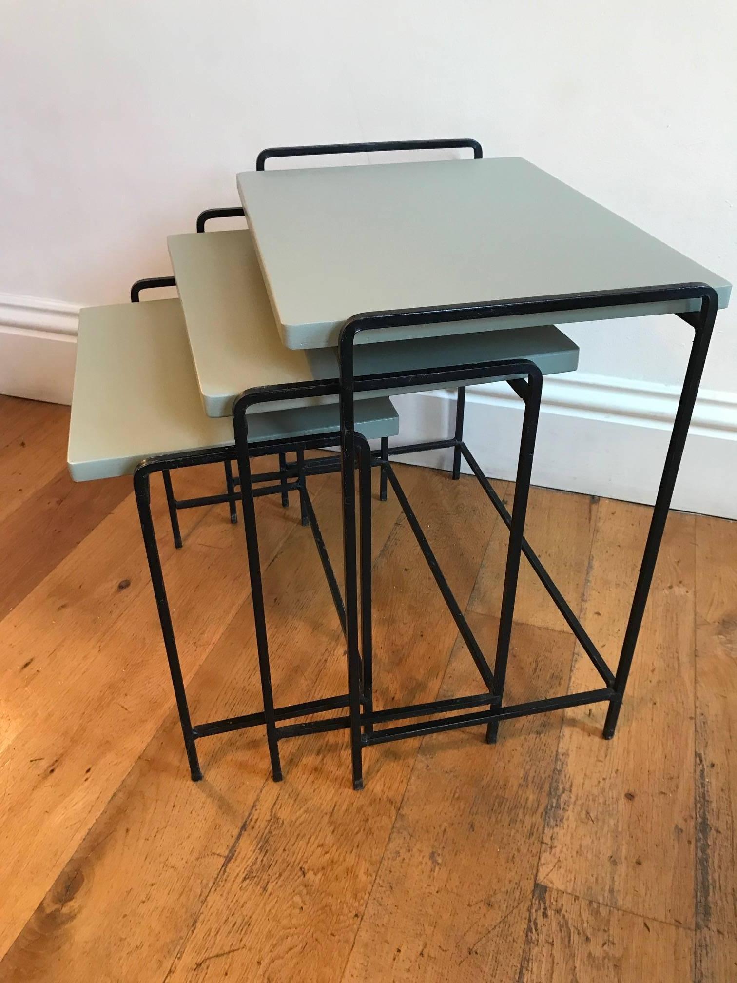 French 1950s Nest of Three Small Side Tables 2