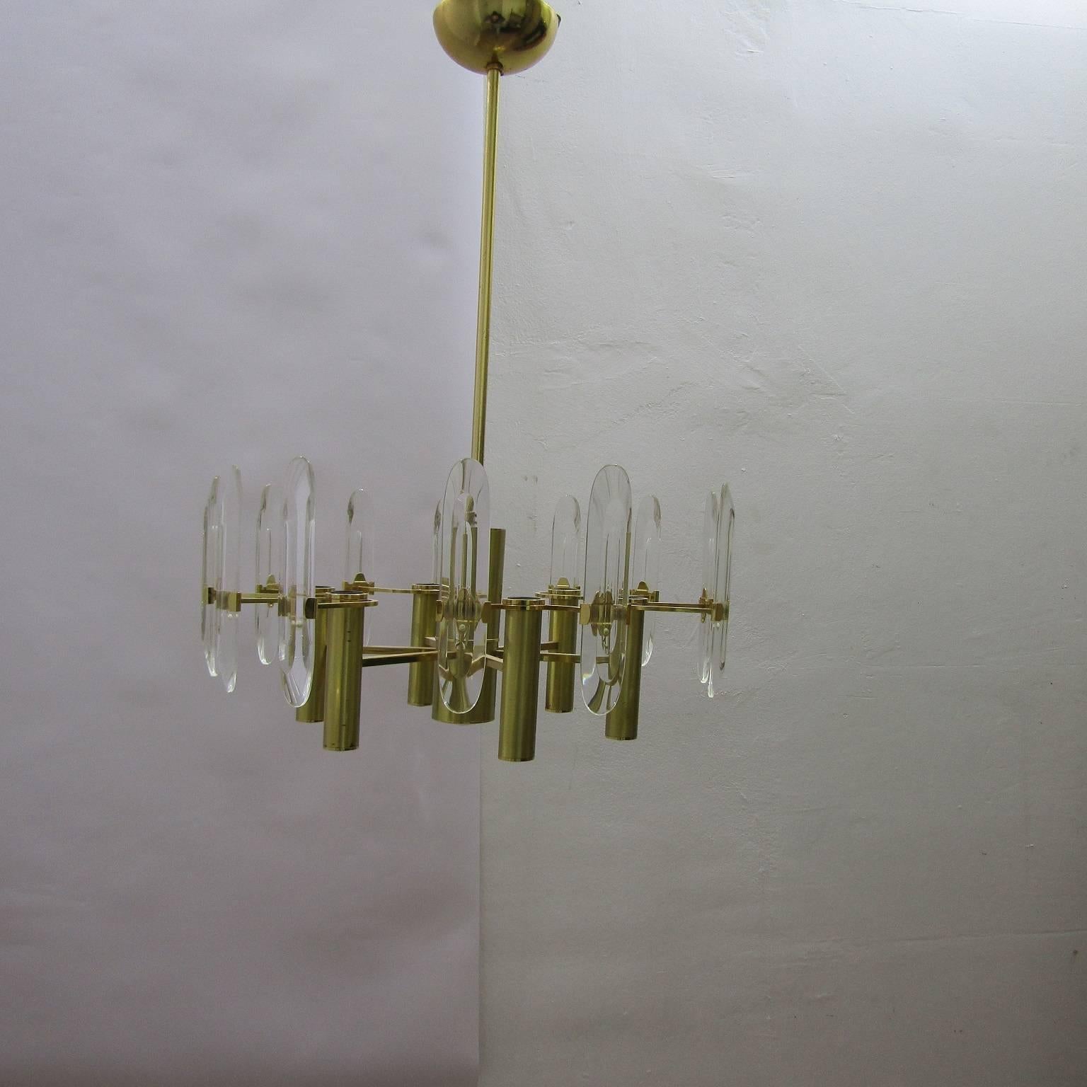 Italian Second Half of the 20th Century Gaetano Sciolari Chandelier For Sale