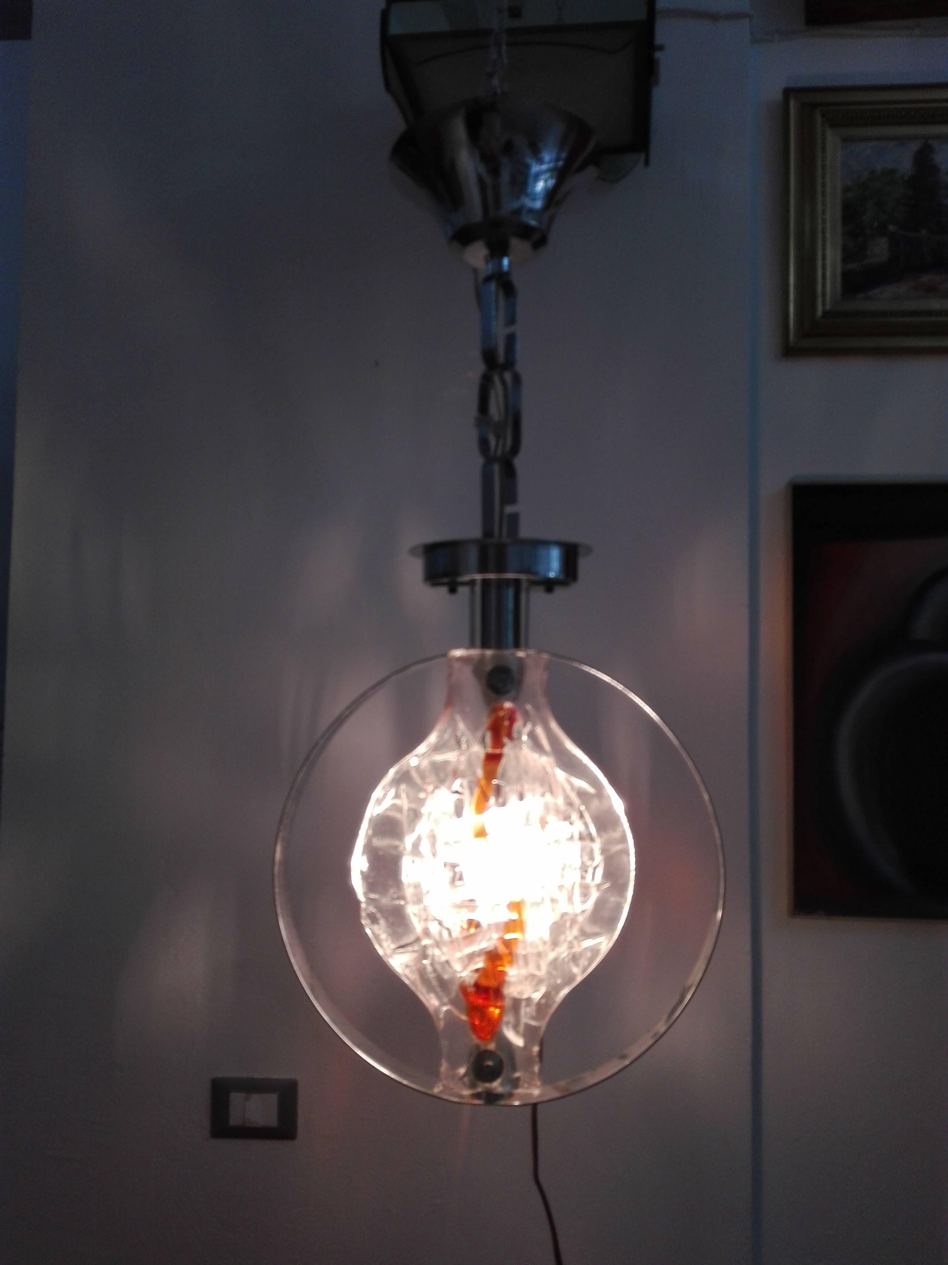 Late 20th Century Mazzega Blown Glass Chandelier in the 1970s