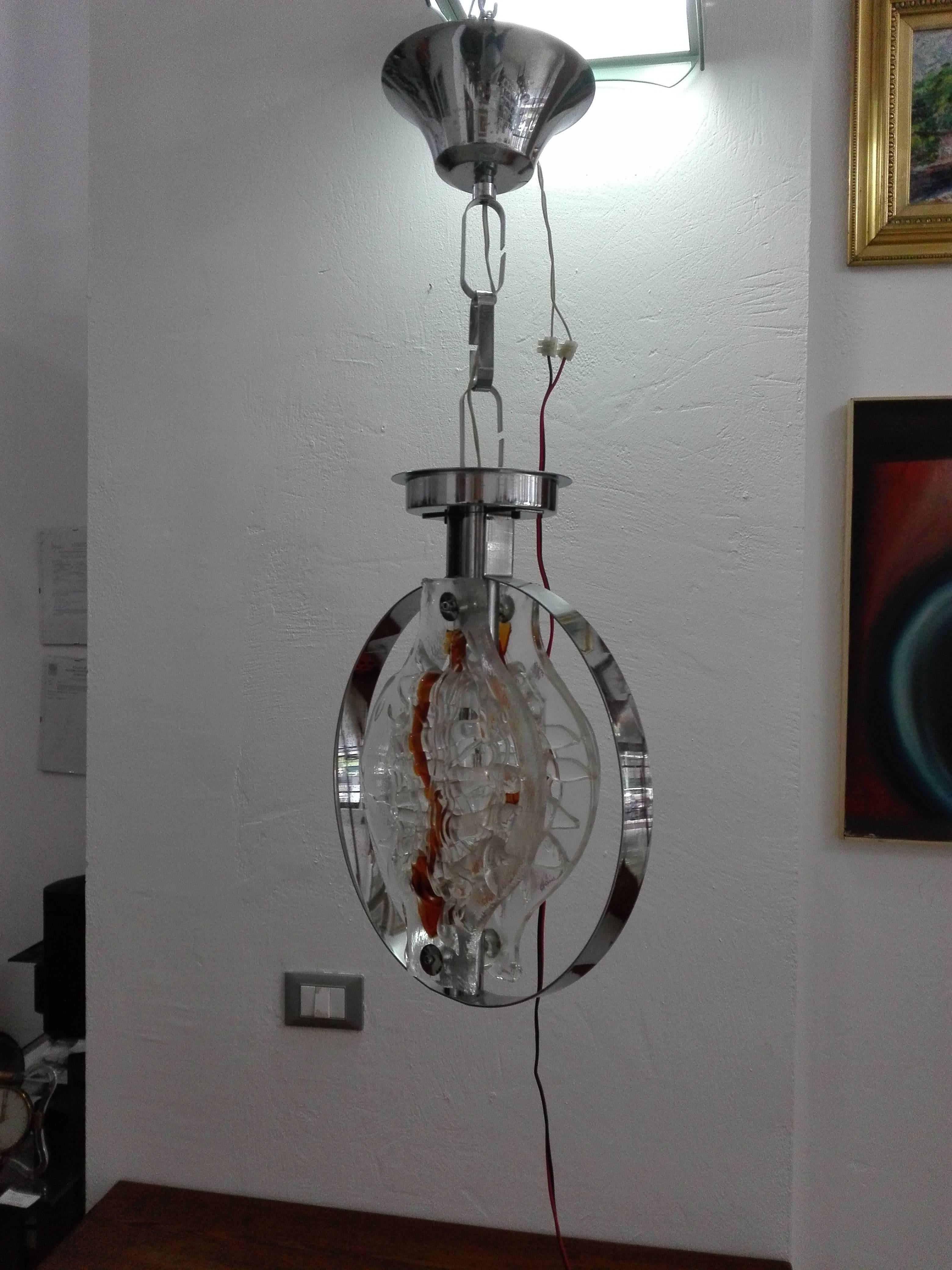 Mazzega Blown Glass Chandelier in the 1970s 5