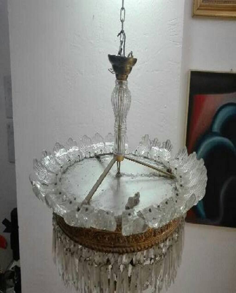 Italian Chandelier Made in Italy by Luigi Brusotti For Sale