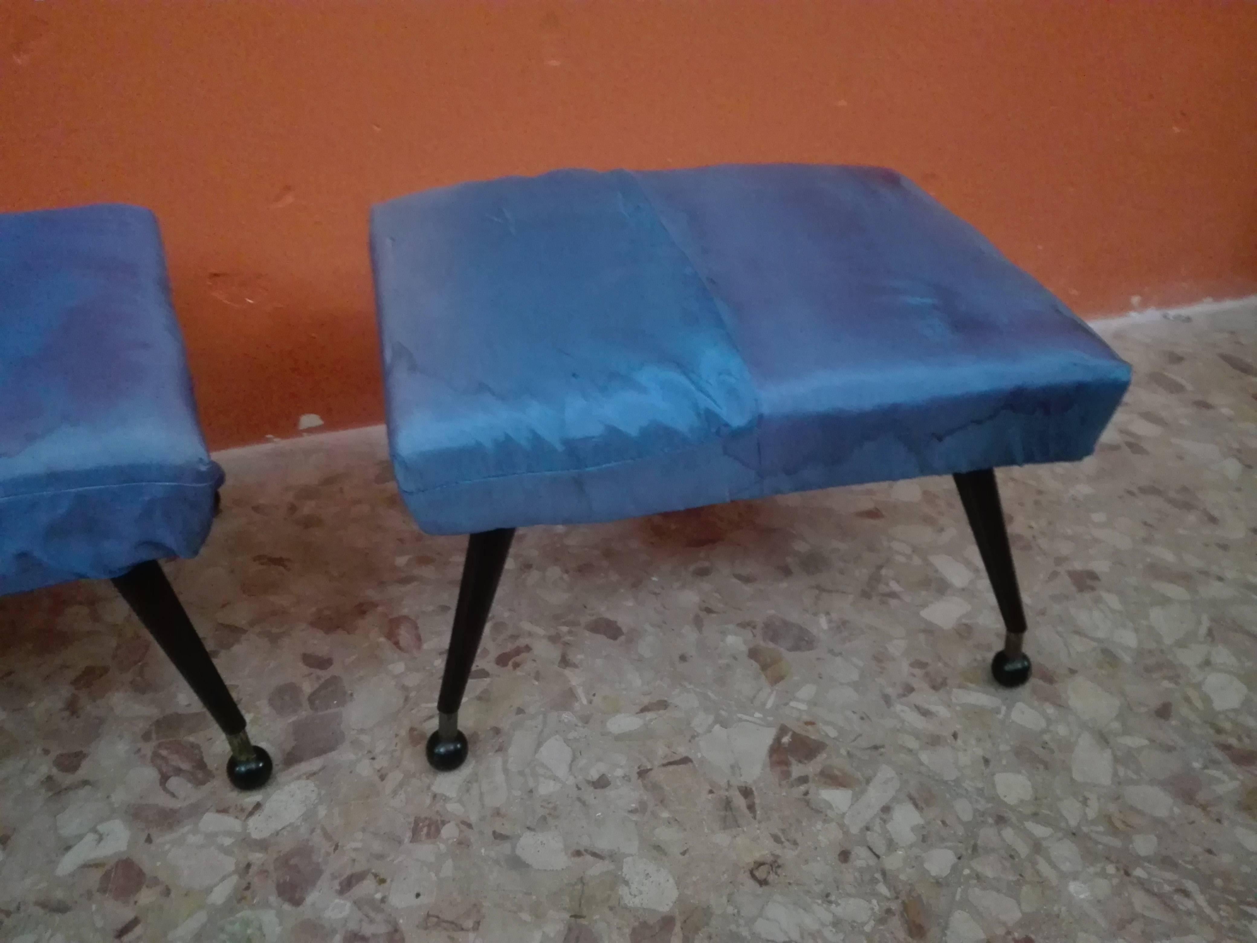 Hand-Crafted 1950s Italian Stools, Pair