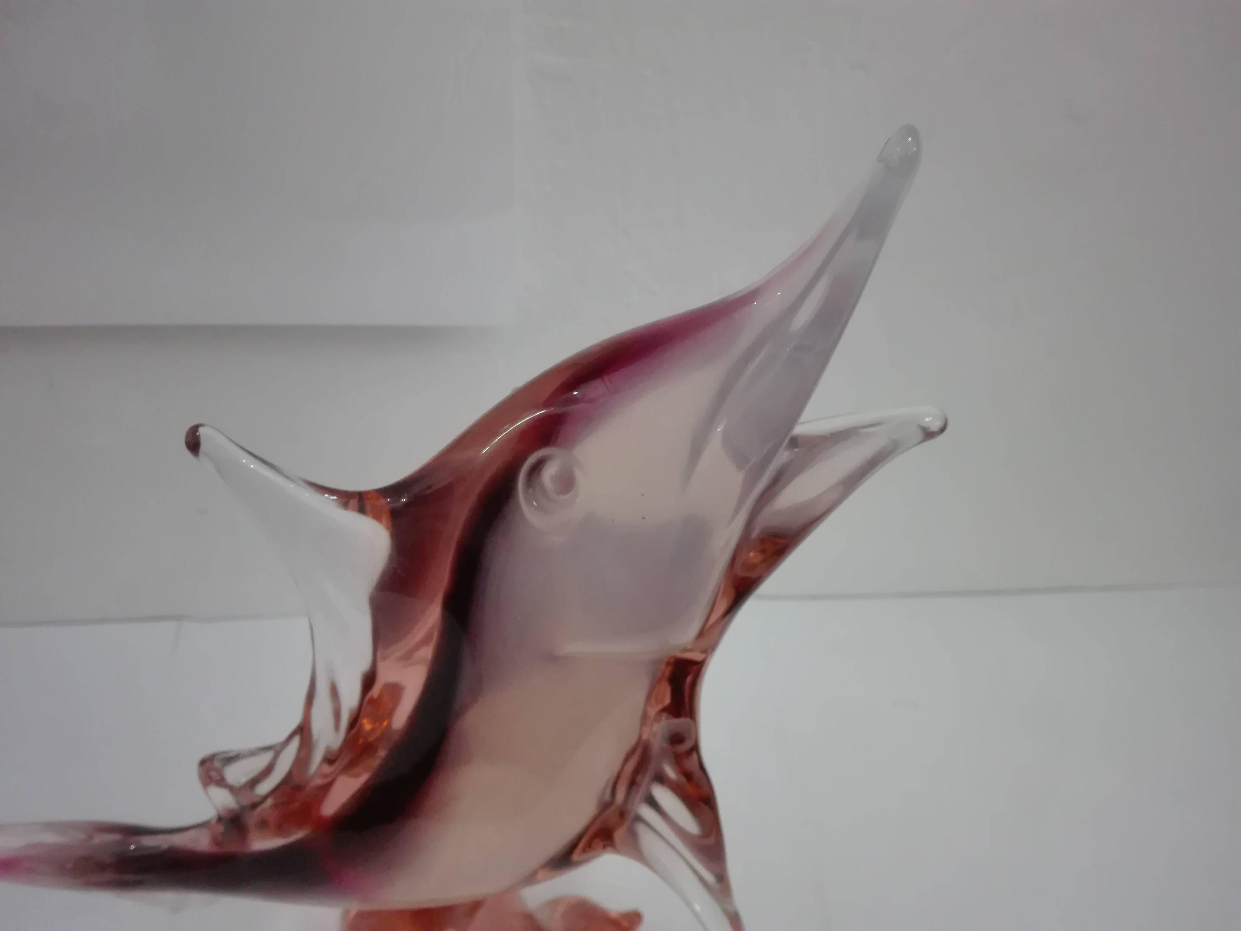 Murano Glass Murano Fish Sculpture by Licio Zanetti, 1970 For Sale