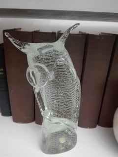 Licio Zanetti Murano Glass Owl with Bubbles