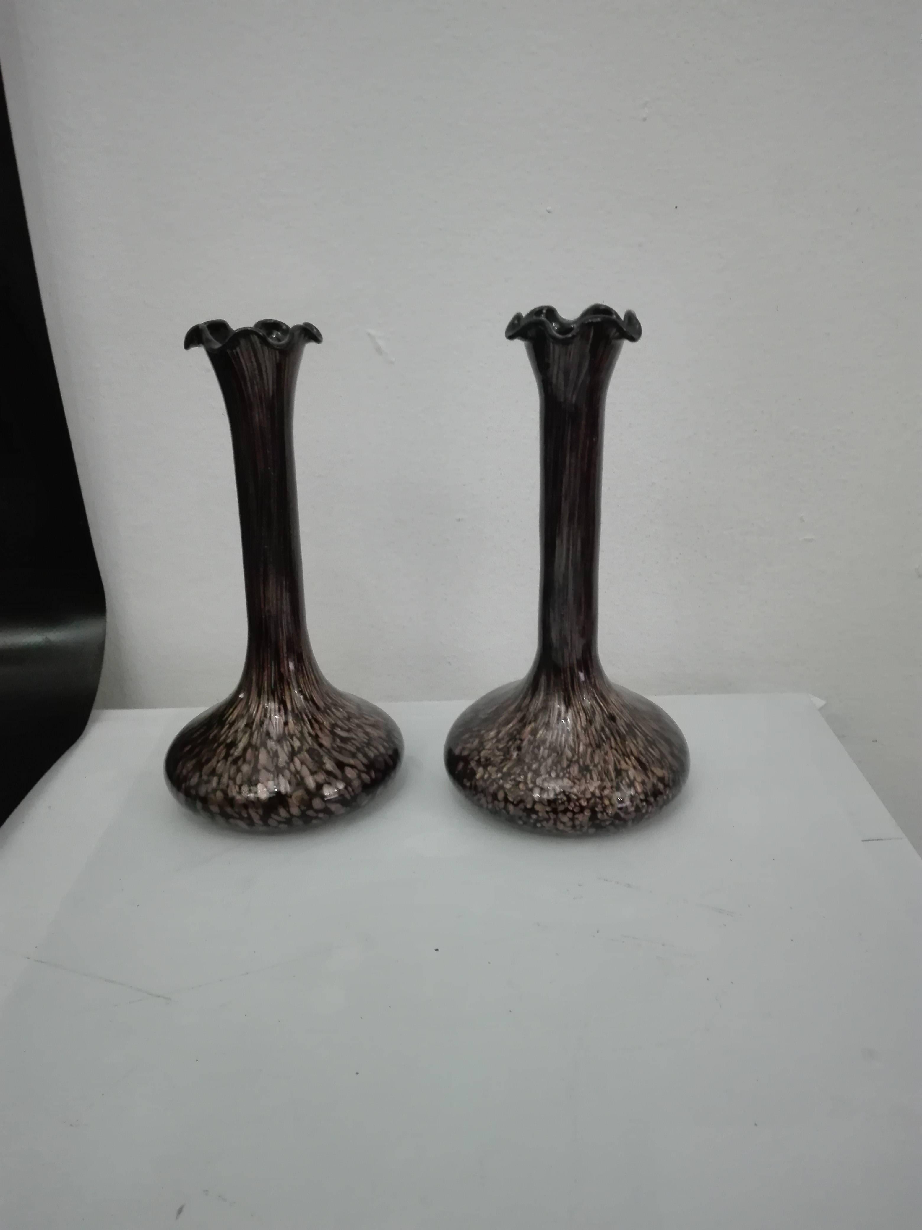 Pair of Vases for a Flower Murano Glass In Excellent Condition In Palermo, Italia