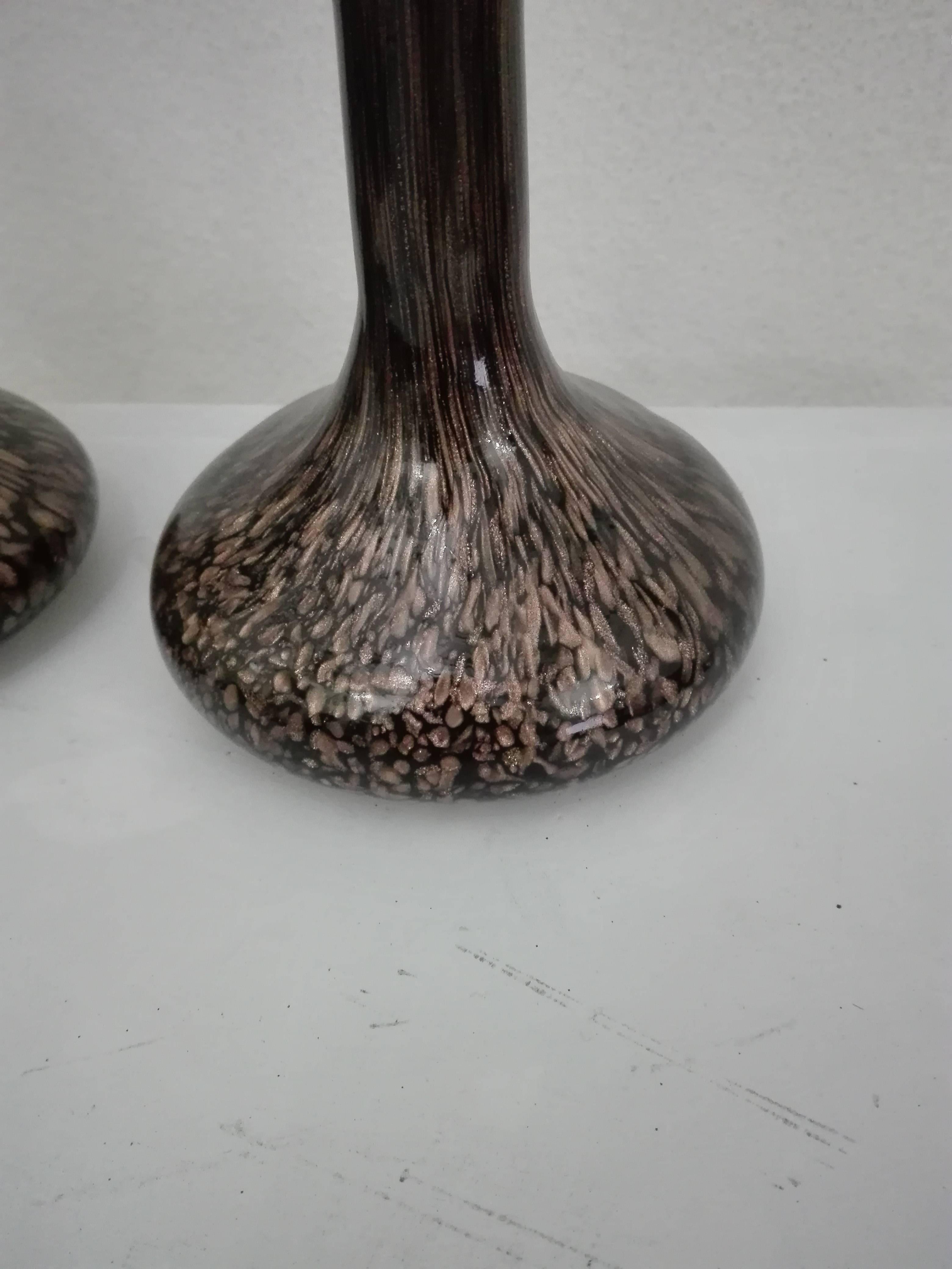 Italian Pair of Vases for a Flower Murano Glass