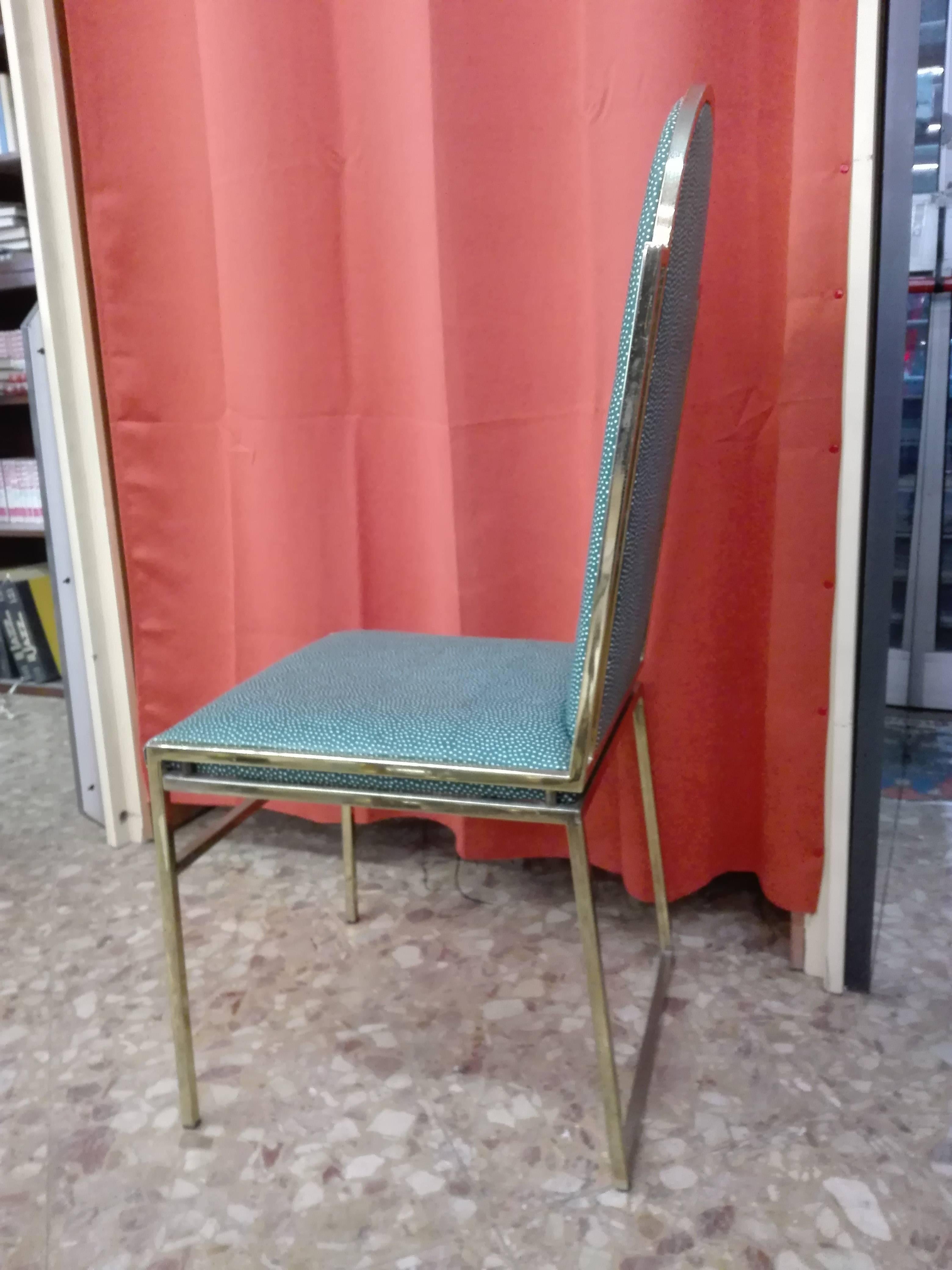 Dining Chairs with Brass Frame by Romeo Rega, 1970s, Set of Four 2