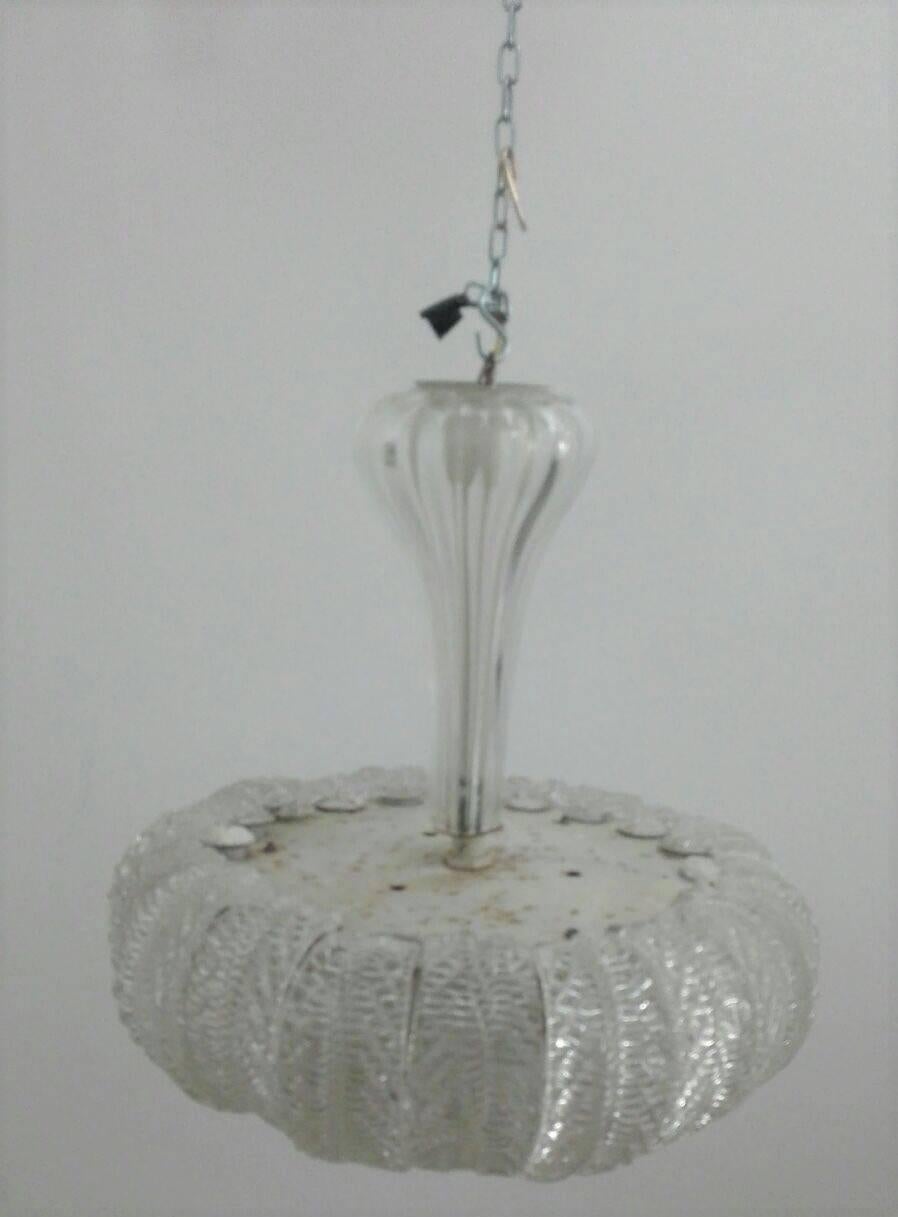 Pair of Beautiful Murano Glass Chandeliers Seguso, 20th Century In Excellent Condition In Palermo, Italia