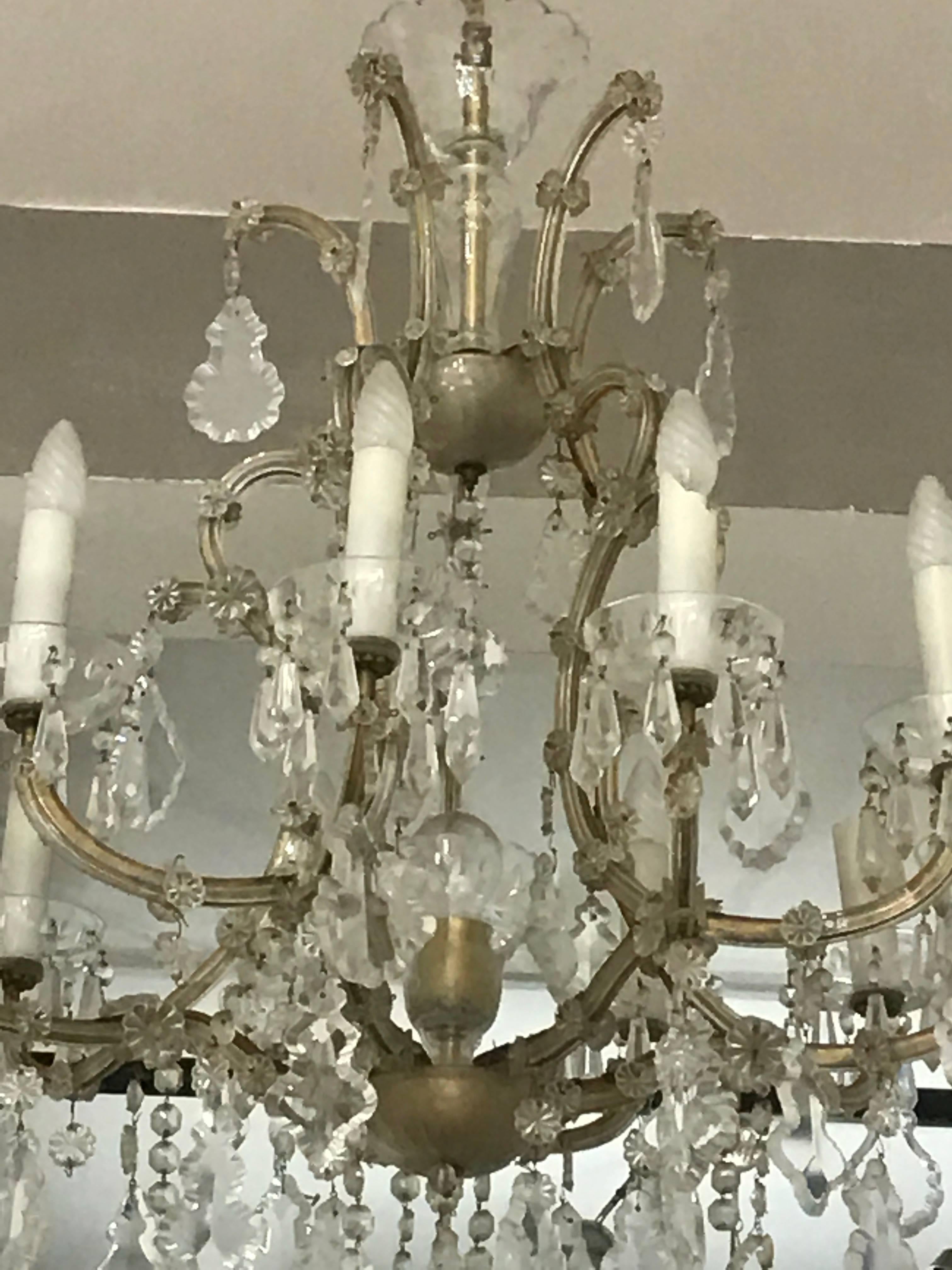 Pair of Crystal Chandeliers and Murano Glass, 20th Century 4