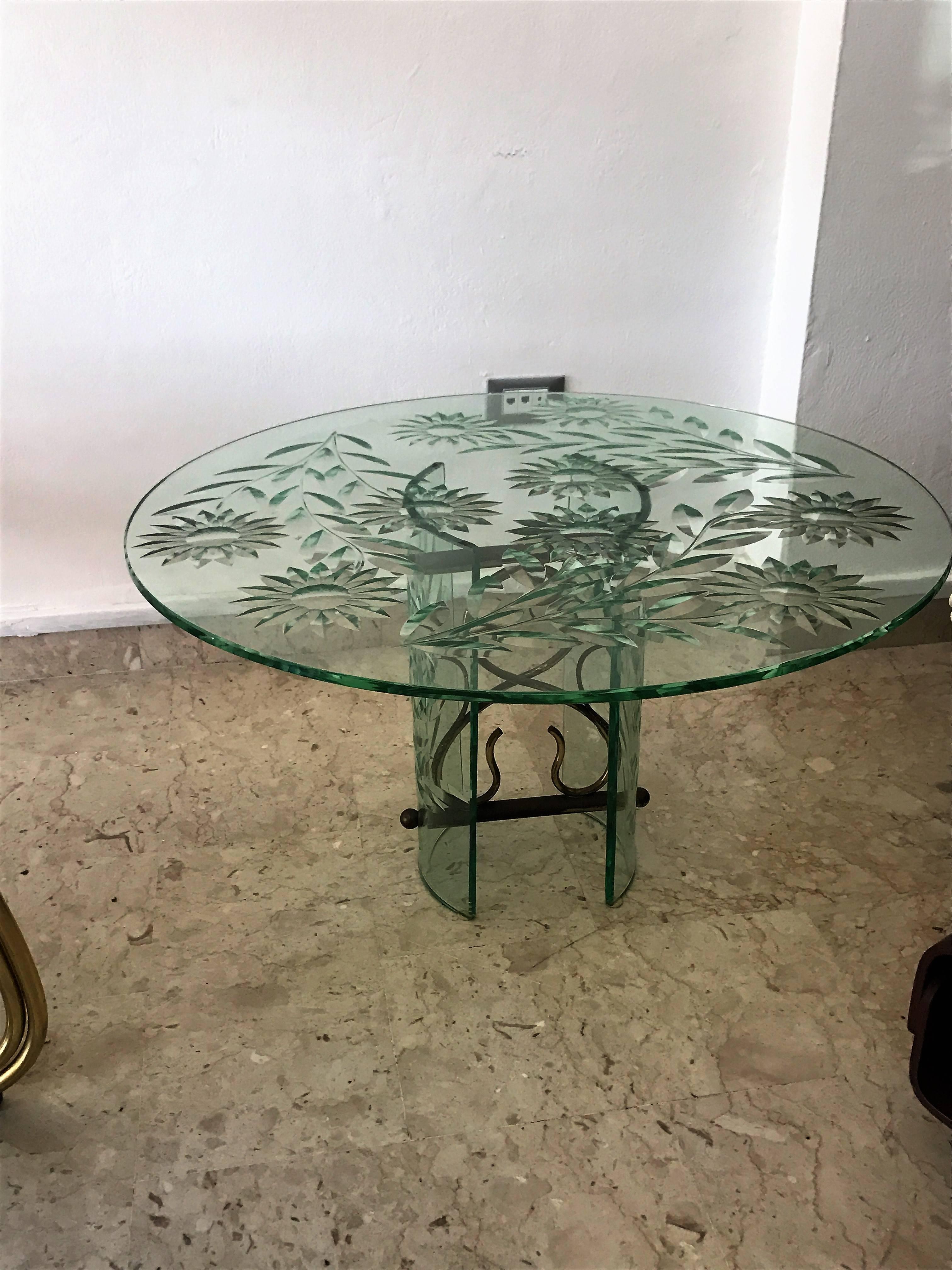 Rare Coffee Table Bruson for Cristal Art, 20th Century 2