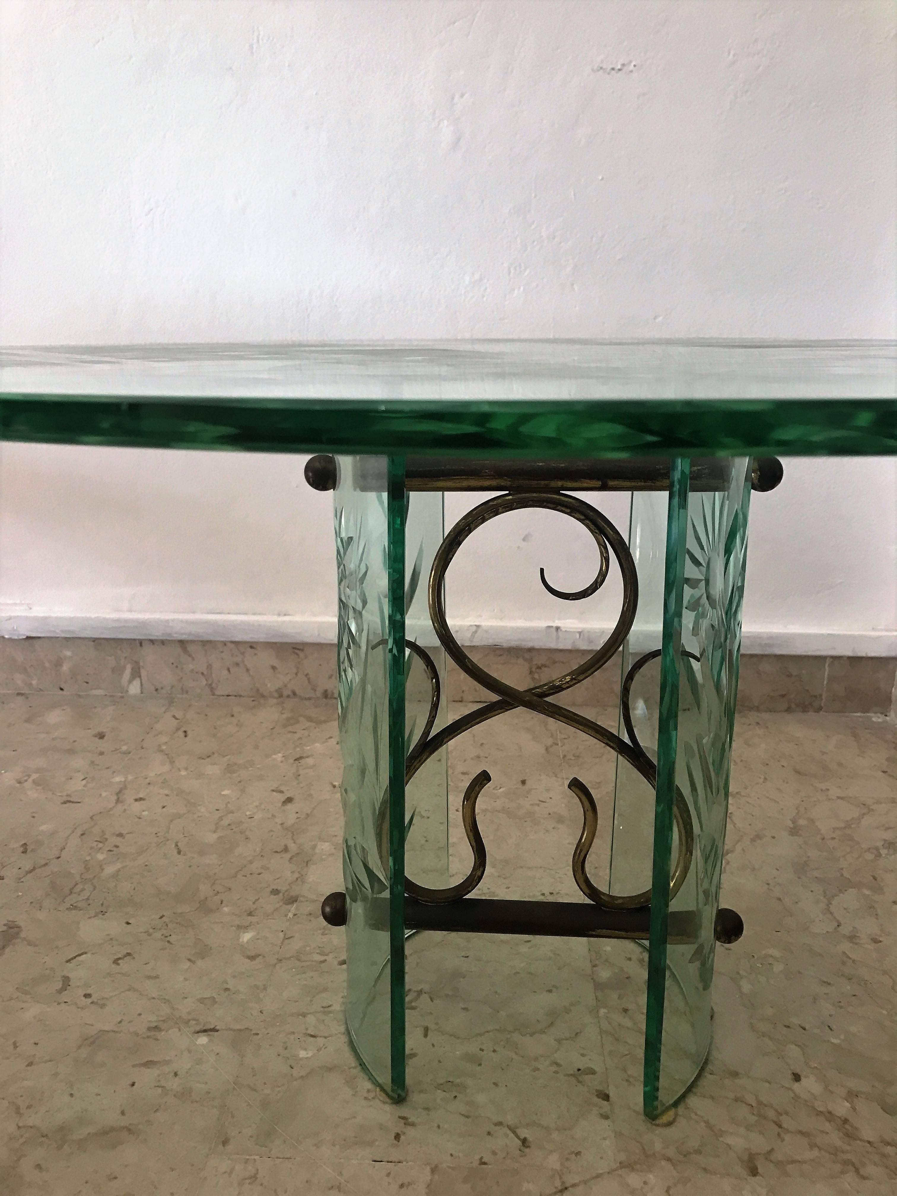 Mid-Century Modern Rare Coffee Table Bruson for Cristal Art, 20th Century