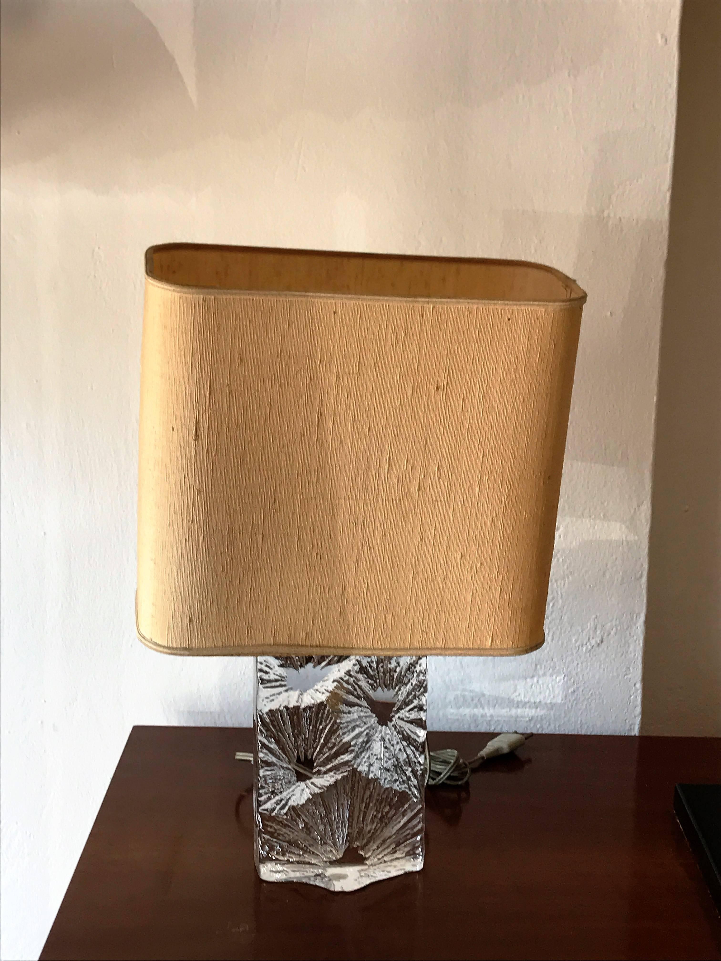 Crystal Table Lamp, Daum France, 20th Century 1