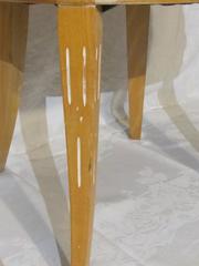 Set of Six Carved Pickled Wood Shell Back Chairs