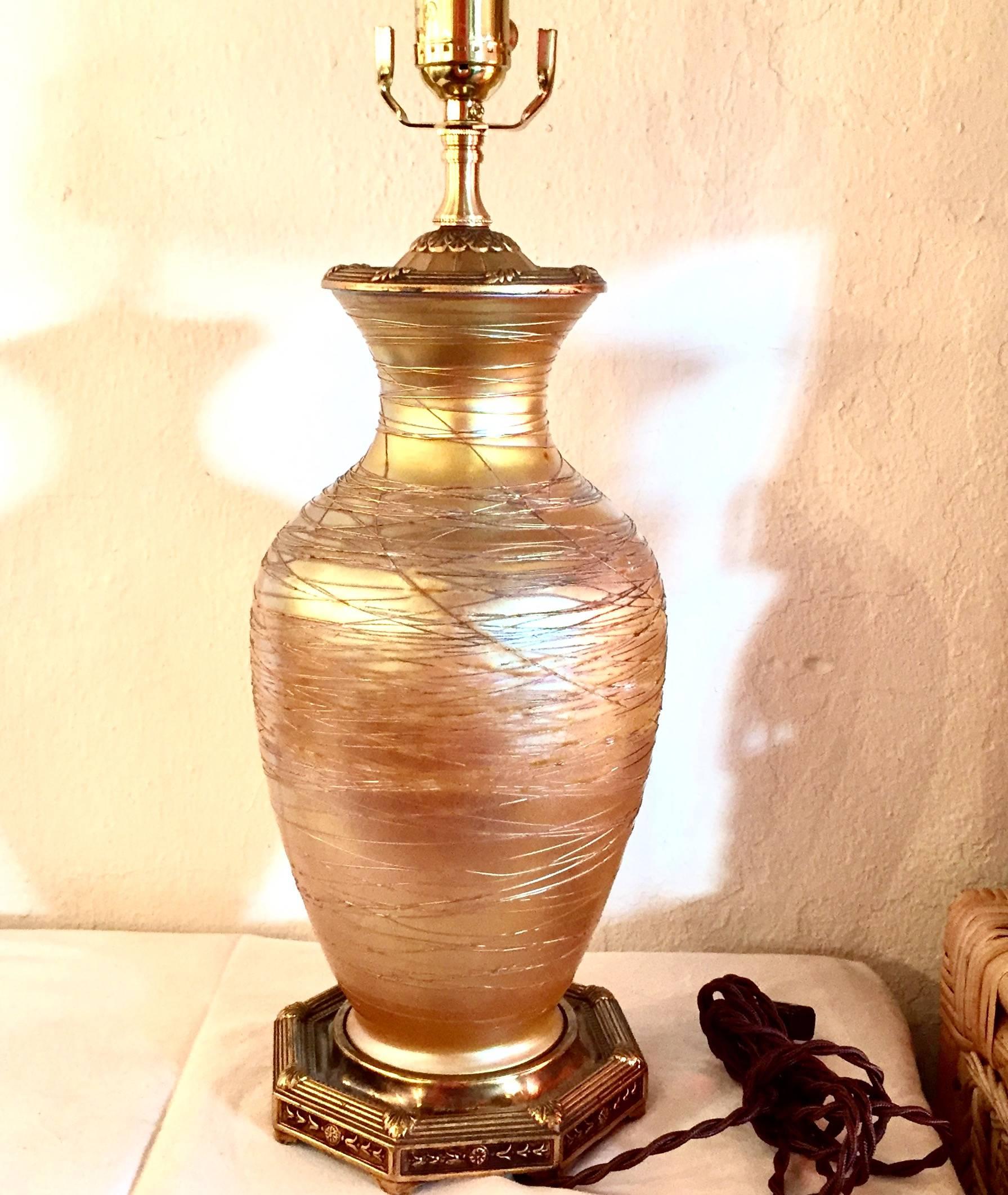 Arts and Crafts Durand Art Glass Lamp, circa 1925 For Sale